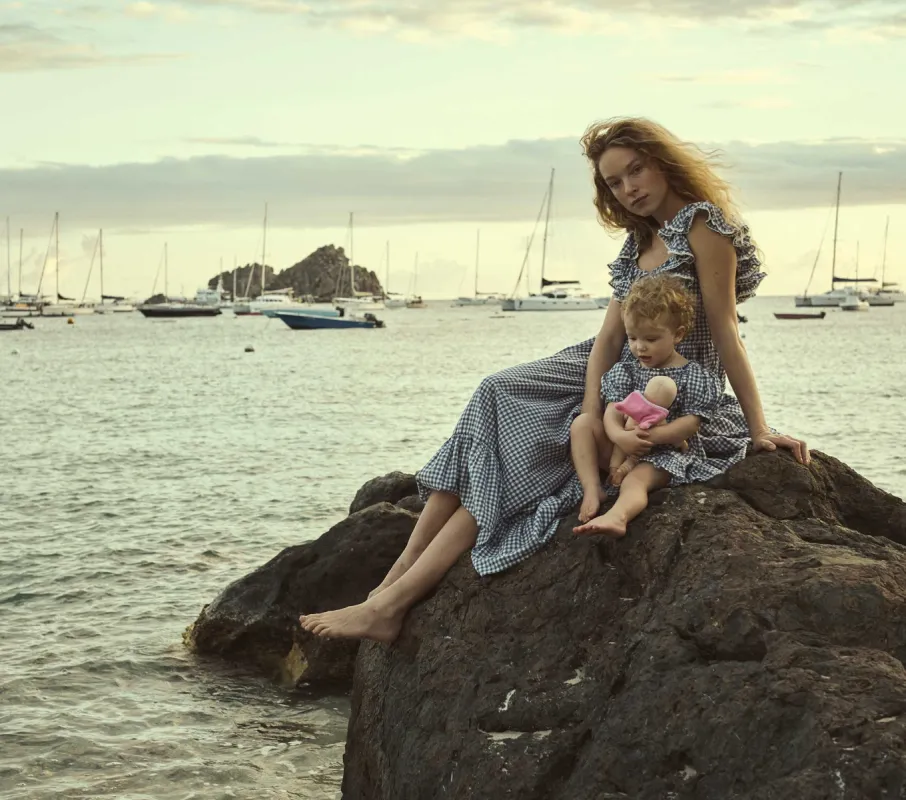 HMD -- SORA DRESS -- BLUE GINGHAM sold by Doen