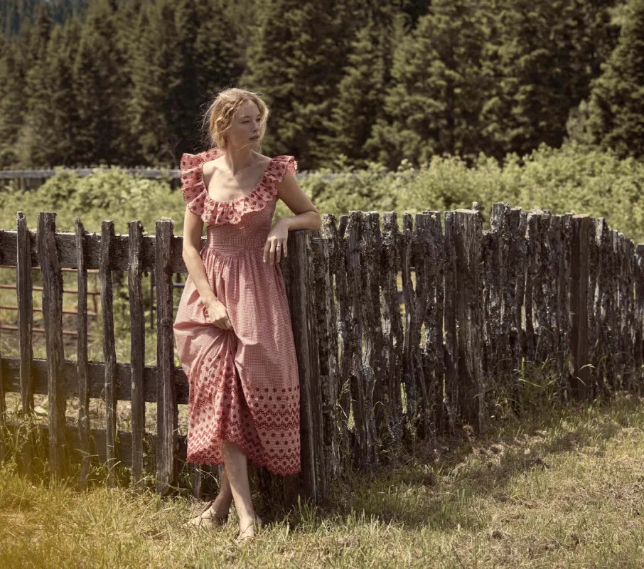 HMD -- LIESEL DRESS -- CERISE PARIS GINGHAM sold by Doen