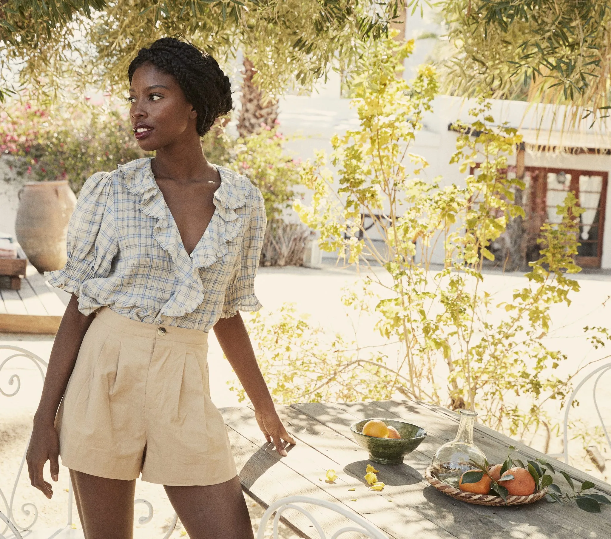 HMD -- HENRI TOP -- BLUE MEADOWLARK PLAID sold by Doen product image thumbnail 4