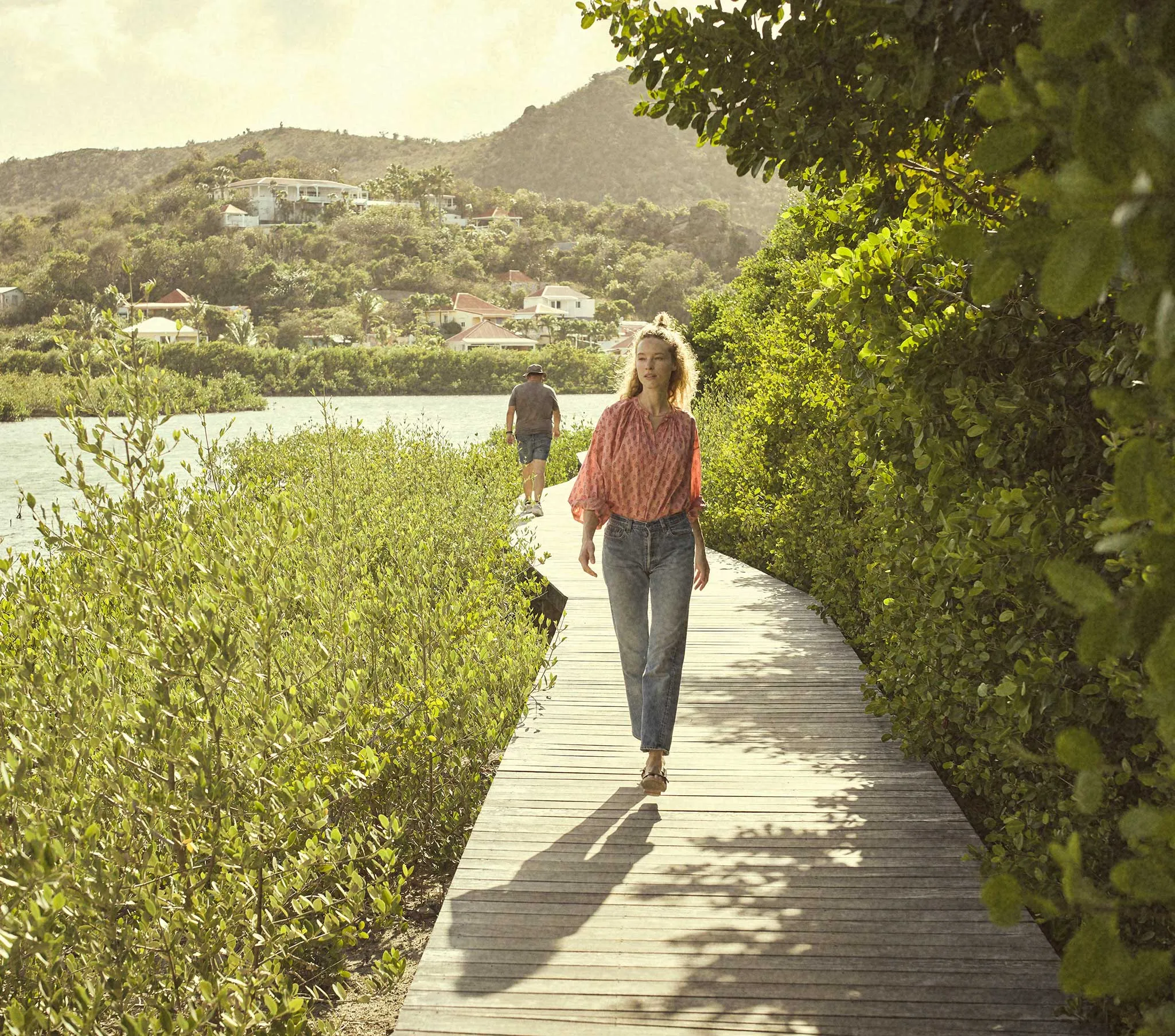 HMD -- THE JANE BLOUSE -- PINK SUNFLOWER BLOCK PRINT sold by Doen product image thumbnail 4