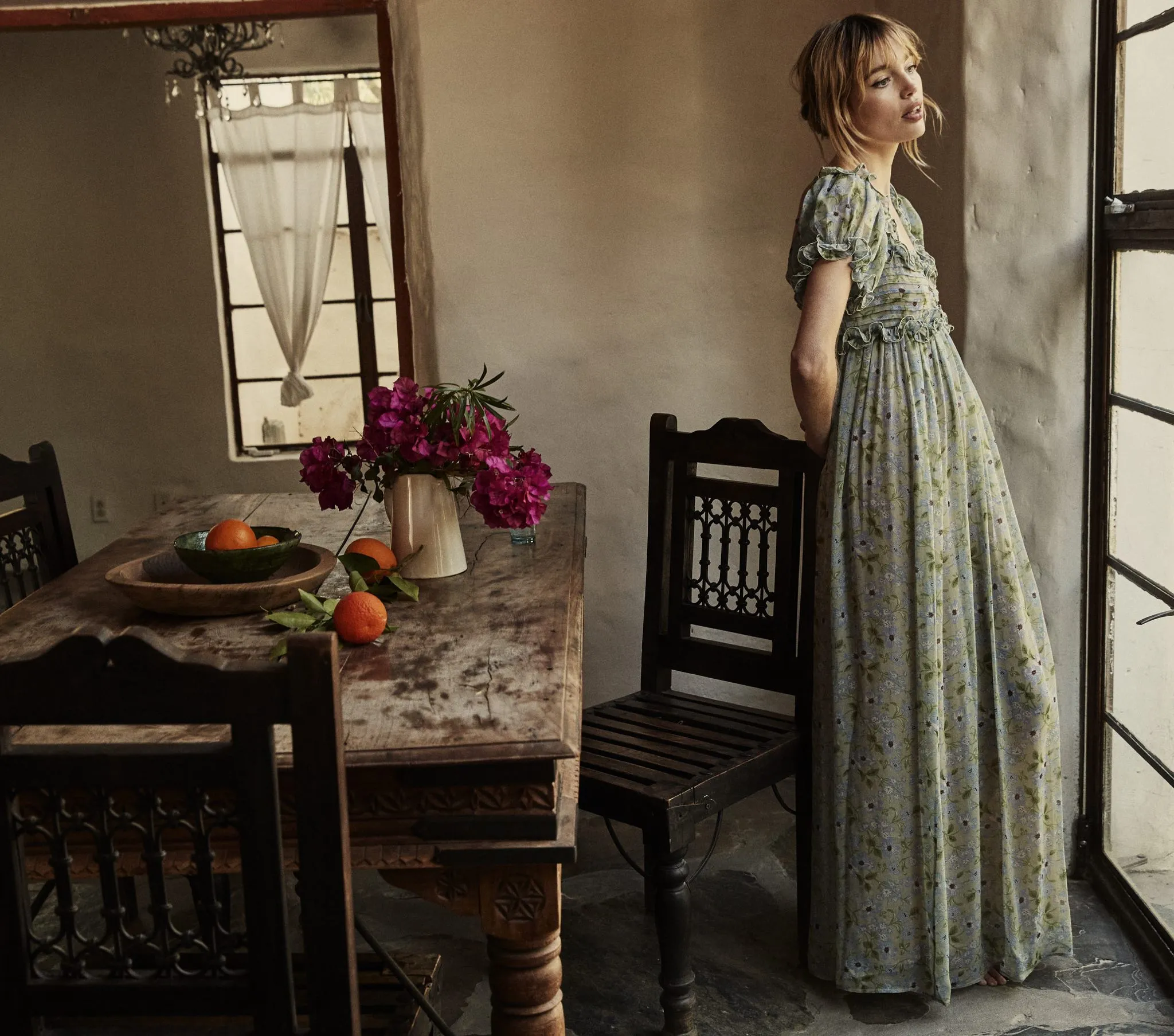 HMD -- DREW DRESS -- GREEN STRAWBERRY MOON FLORAL sold by Doen product image thumbnail 4