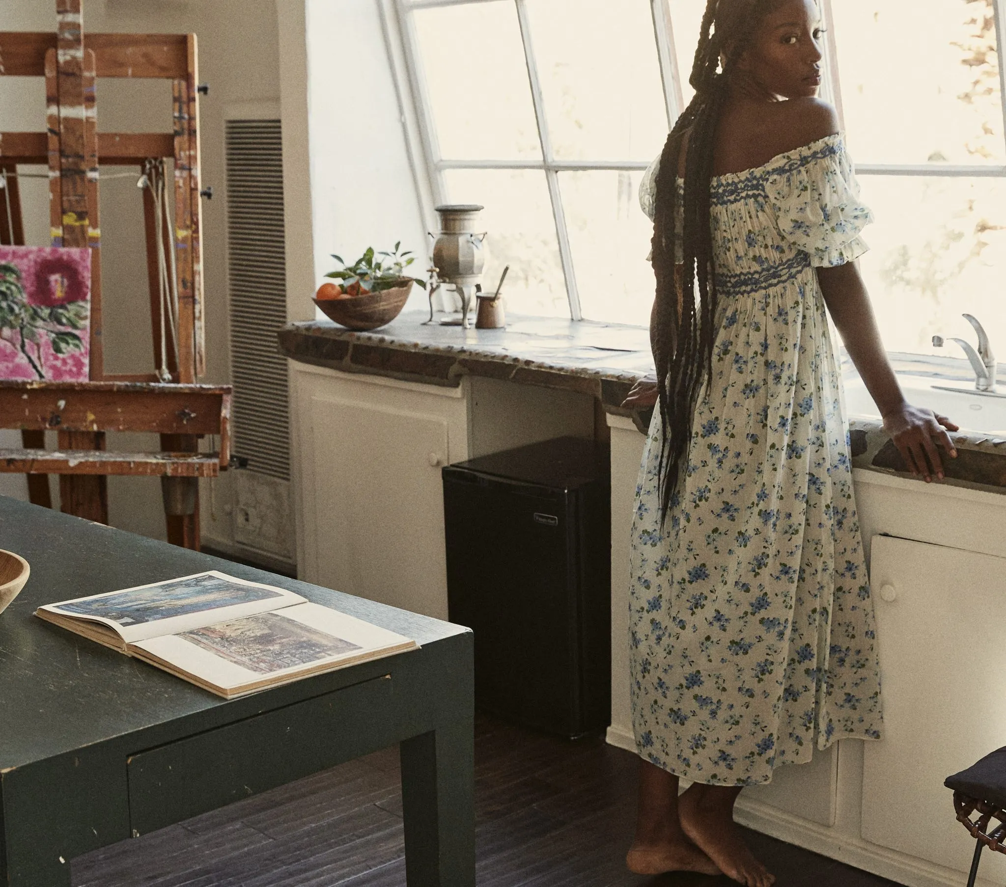 HMD -- ECLIPSE NIGHTGOWN -- BLUE PRIMROSE FLORAL sold by Doen product image thumbnail 3