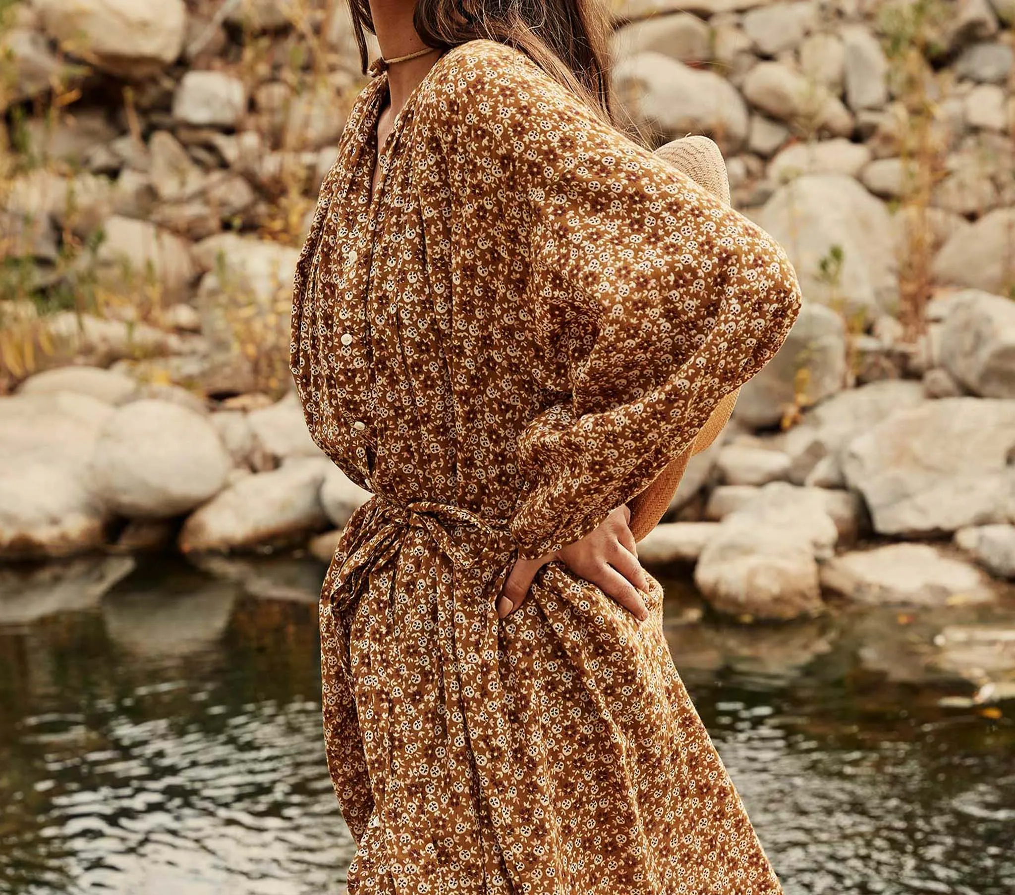 HMD -- JOAN DRESS -- GOLDEN MESA FLOR sold by Doen product image thumbnail 3