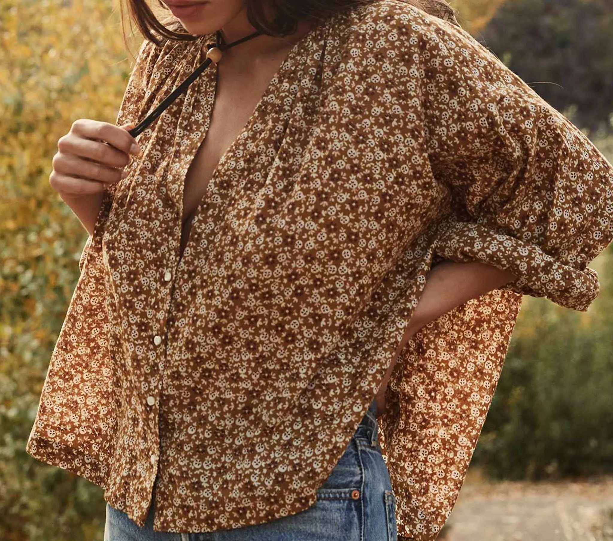 HMD -- THE JANE BLOUSE -- GOLDEN MESA FLOR sold by Doen product image thumbnail 2