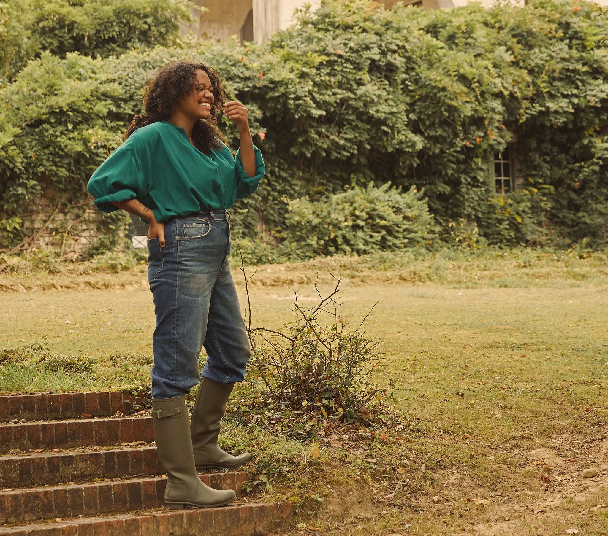 HMD -- THE JANE BLOUSE -- DUSTY TEAL sold by Doen product image thumbnail 5