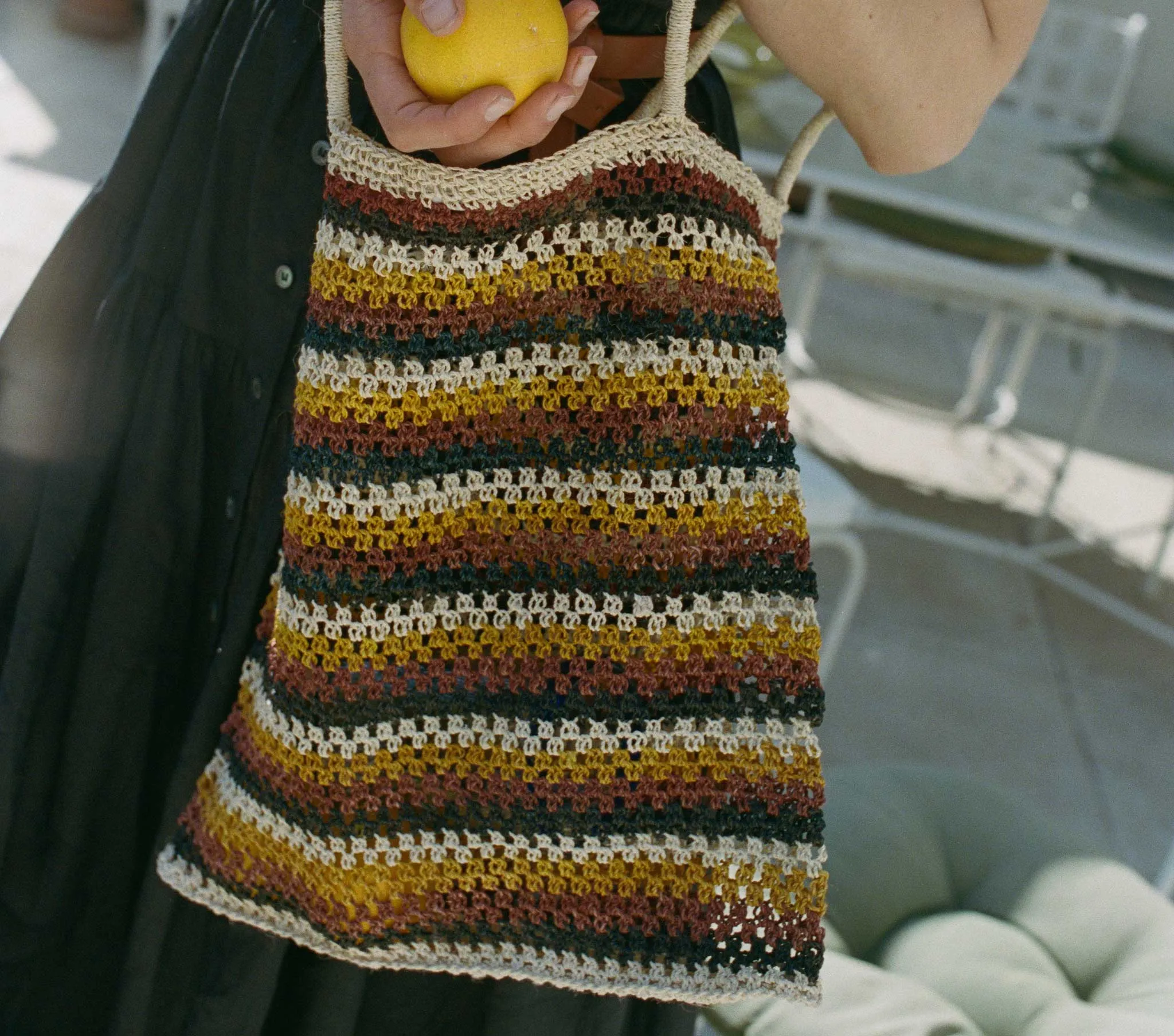 HMD -- GRANDE MARION TOTE -- CHAMBIRA STRIPE sold by Doen product image thumbnail 4