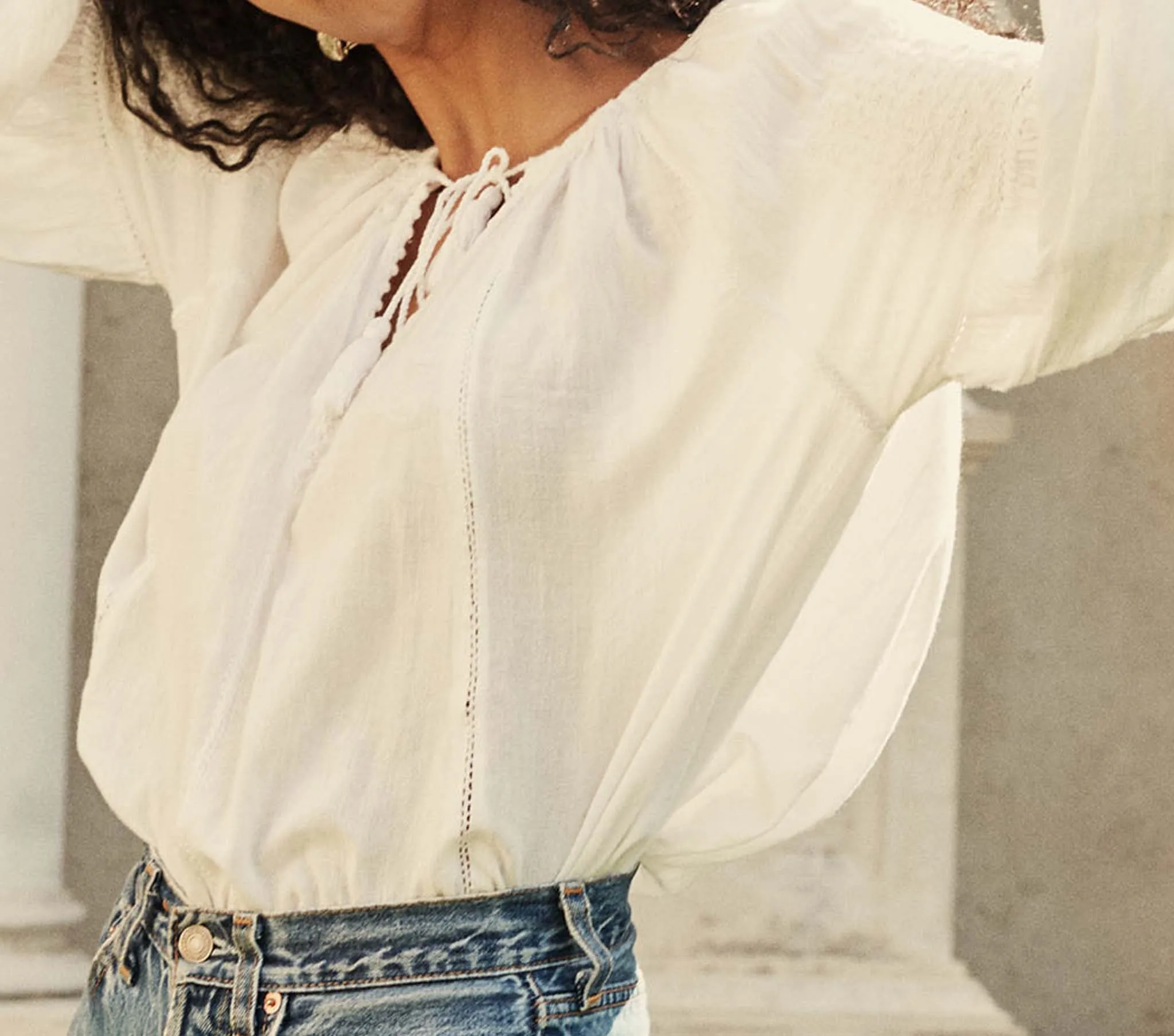 HMD -- SOURCE EMBROIDERED GAUZE TOP -- SALT sold by Doen product image thumbnail 3