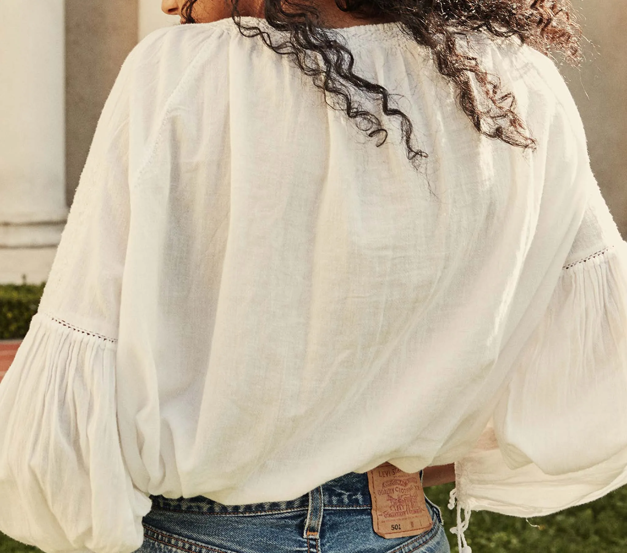 HMD -- SOURCE EMBROIDERED GAUZE TOP -- SALT sold by Doen product image thumbnail 4