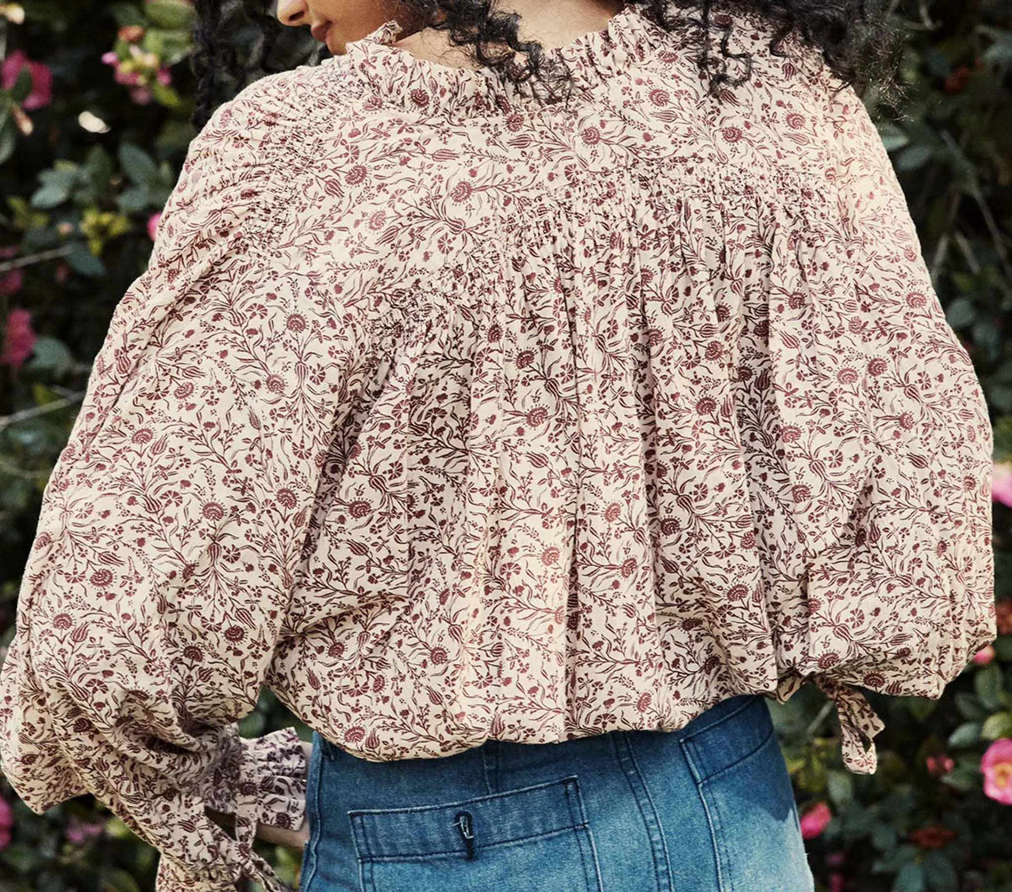 HMD -- ROSE TOP -- BLUSH MINI EARL FLORAL sold by Doen product image thumbnail 3