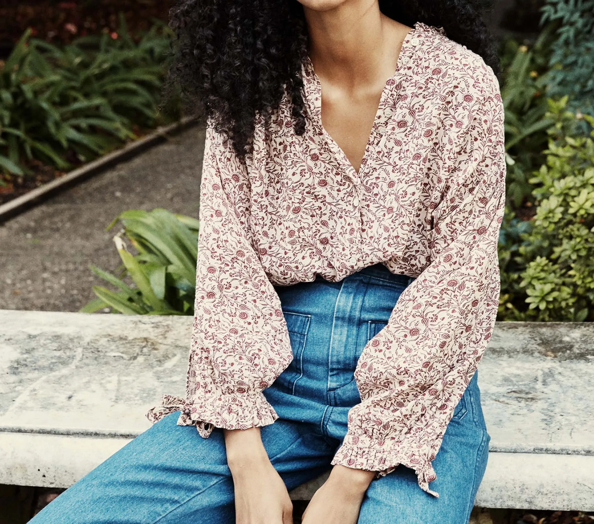 HMD -- ROSE TOP -- BLUSH MINI EARL FLORAL sold by Doen product image thumbnail 2