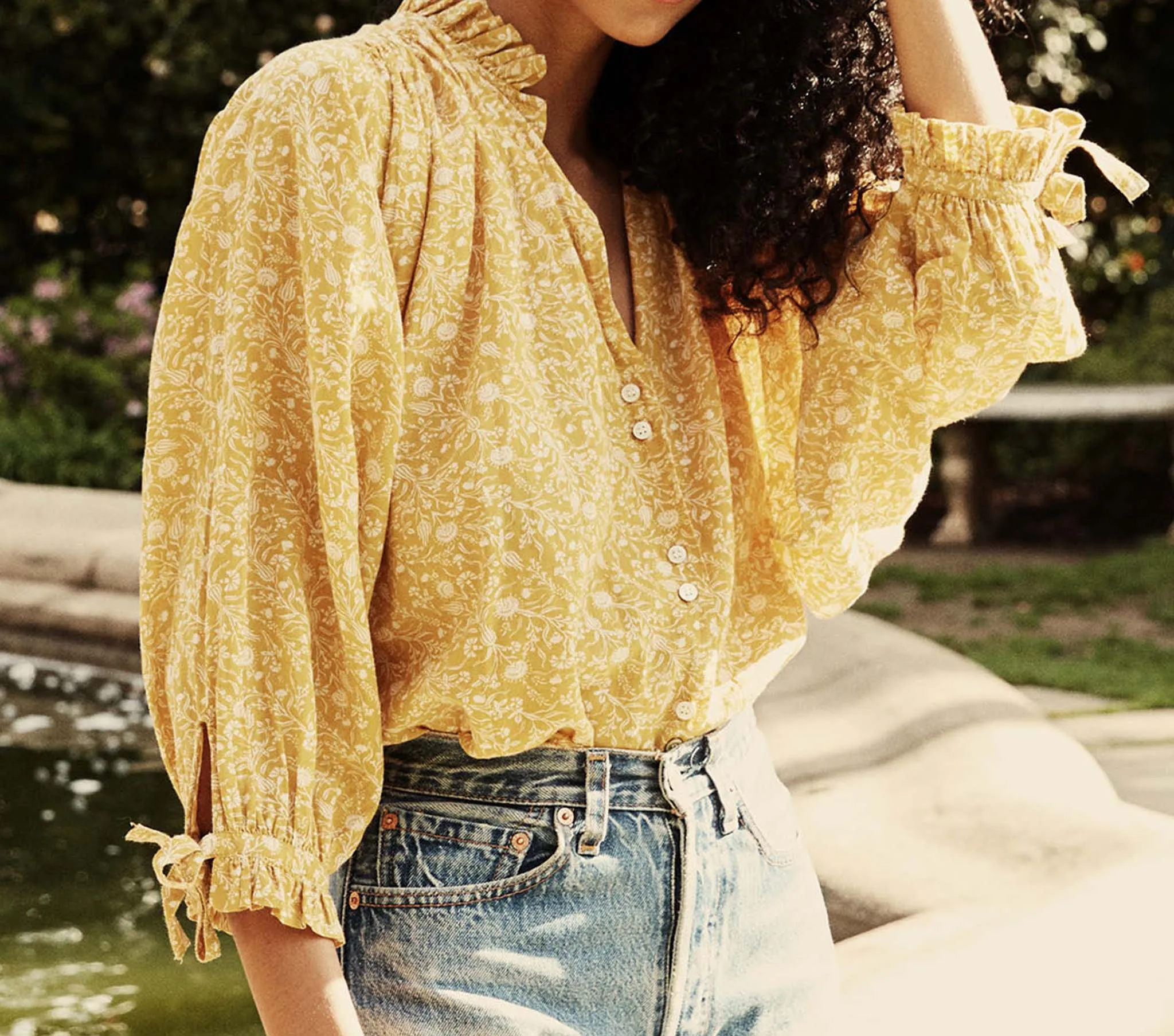 HMD -- ROSE TOP -- GOLDEN MINI EARL FLORAL sold by Doen product image thumbnail 2