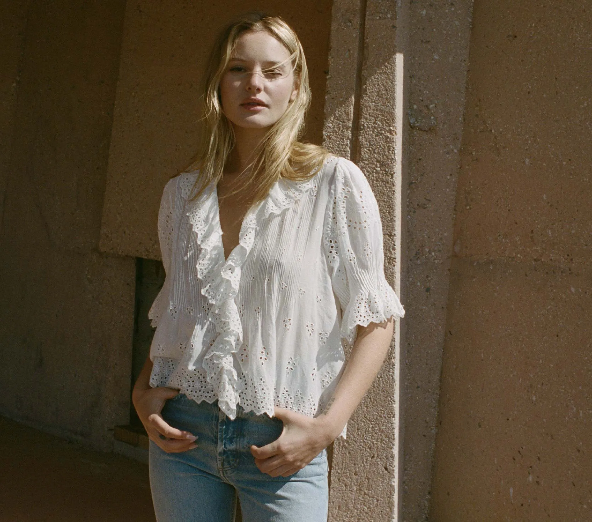 HMD -- HENRI TOP -- SALT EYELET sold by Doen product image thumbnail 2