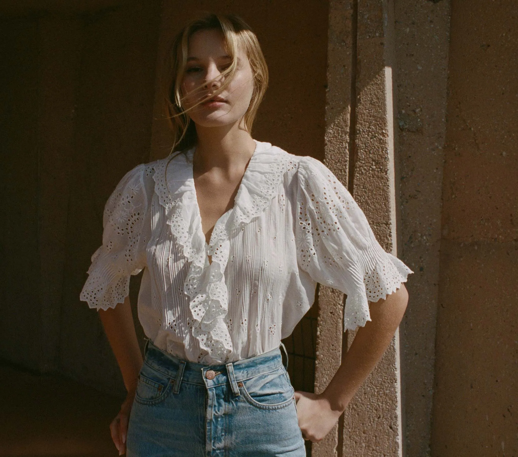 HMD -- HENRI TOP -- SALT EYELET sold by Doen product image thumbnail 3