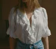 HMD -- HENRI TOP -- SALT EYELET sold by Doen