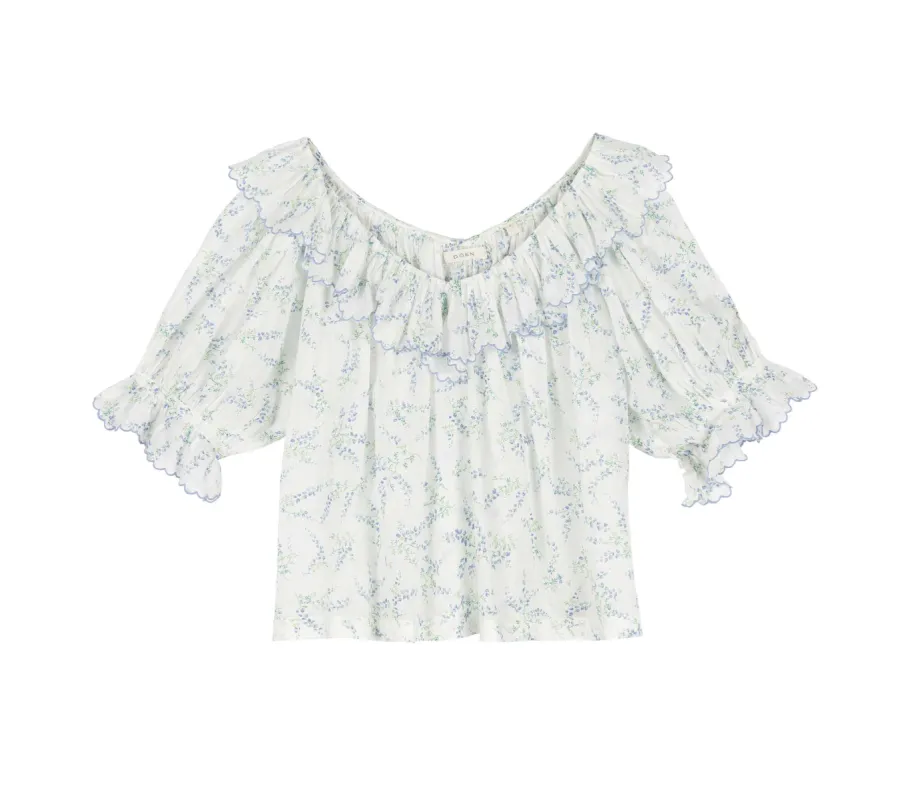 HMD -- SAMARA TOP -- BLANC BLUEBELL BALLAD sold by Doen