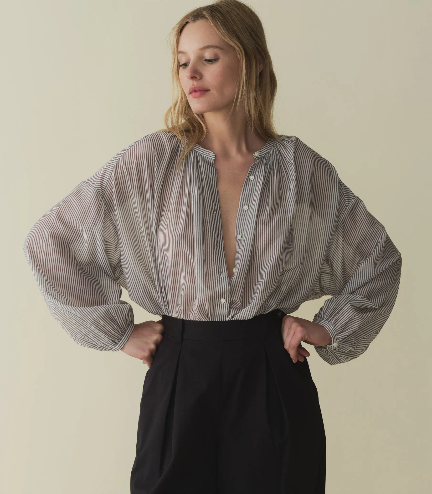 HMD -- THE JANE BLOUSE -- BRIGHTON STRIPE sold by Doen
