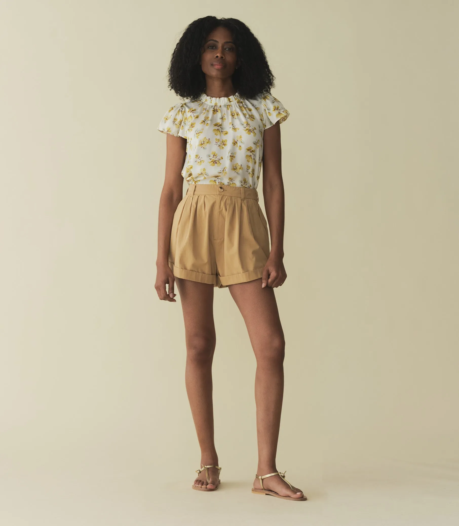 HMD -- YVIE TOP -- GOLD FROLICKING FLORAL sold by Doen product image thumbnail 4