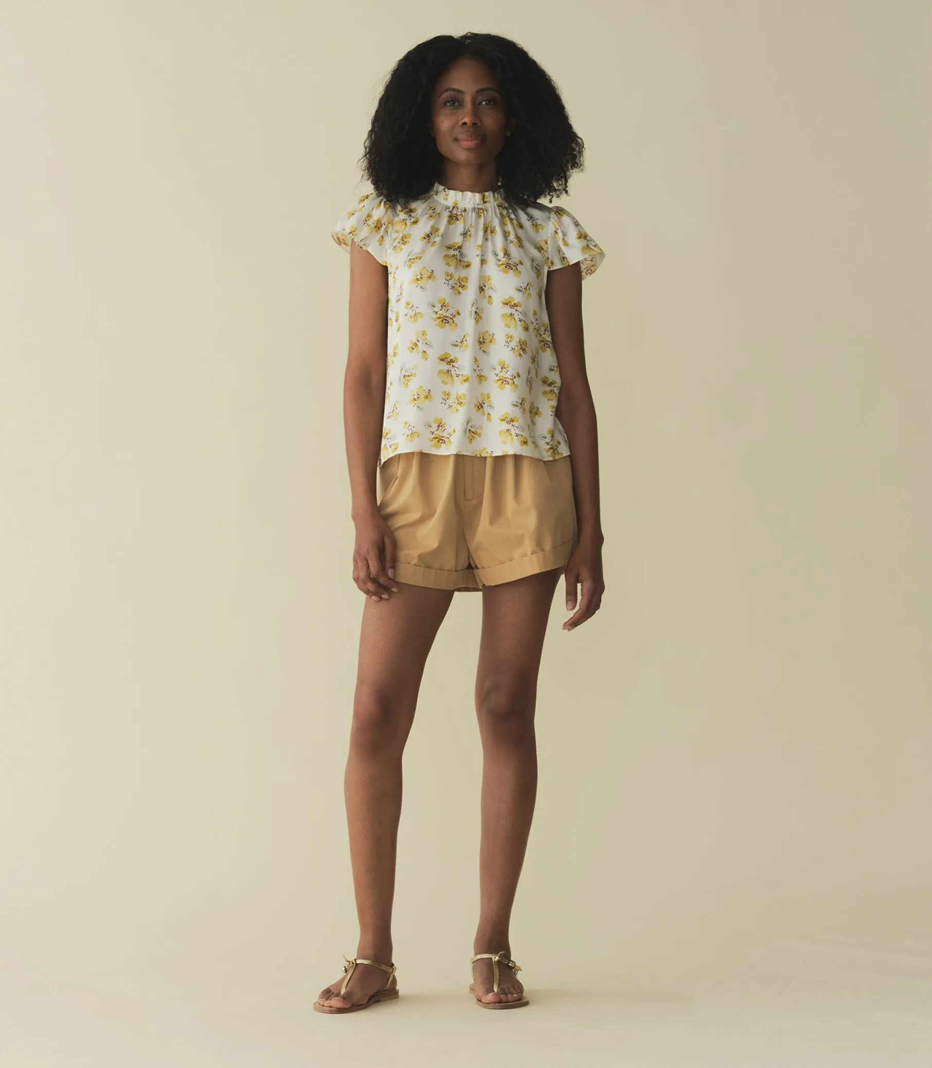 HMD -- YVIE TOP -- GOLD FROLICKING FLORAL sold by Doen product image thumbnail 3
