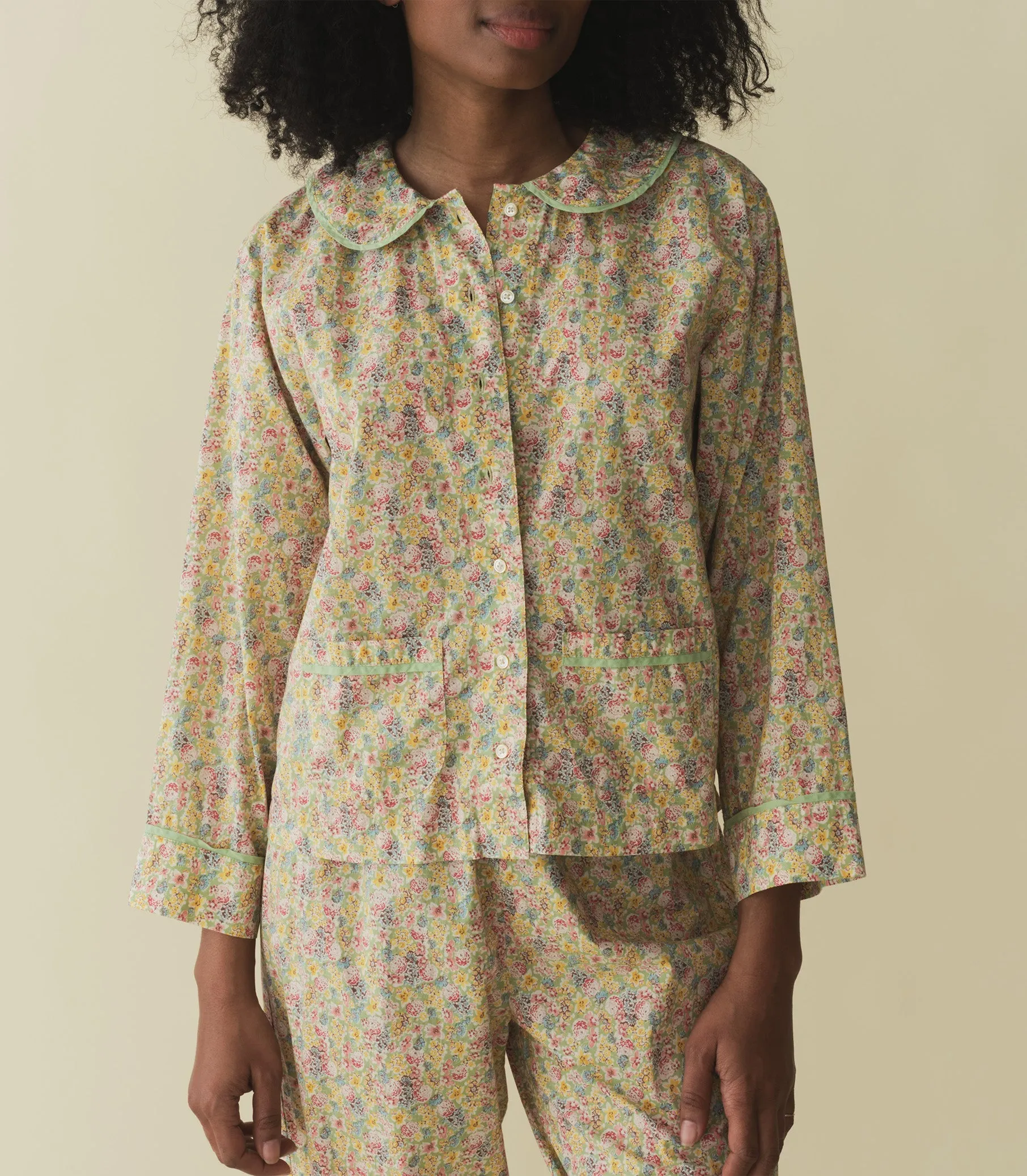 HMD -- PAZ PAJAMA -- CHRYSANTHEMUM SKY FLORAL sold by Doen