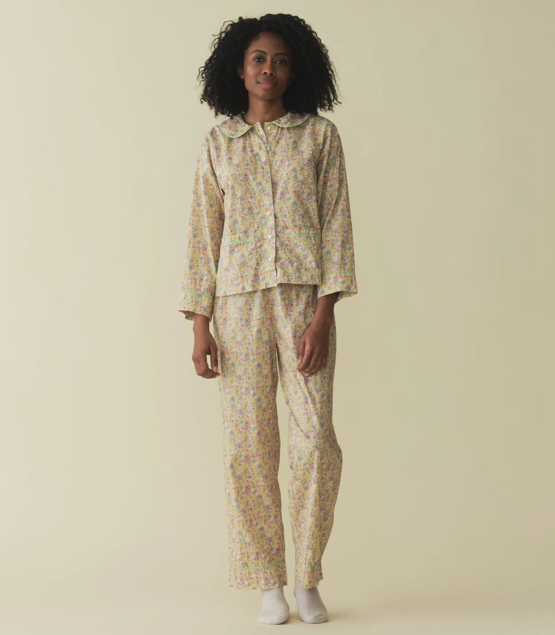 HMD -- PAZ PAJAMA -- CHRYSANTHEMUM SKY FLORAL sold by Doen product image thumbnail 2
