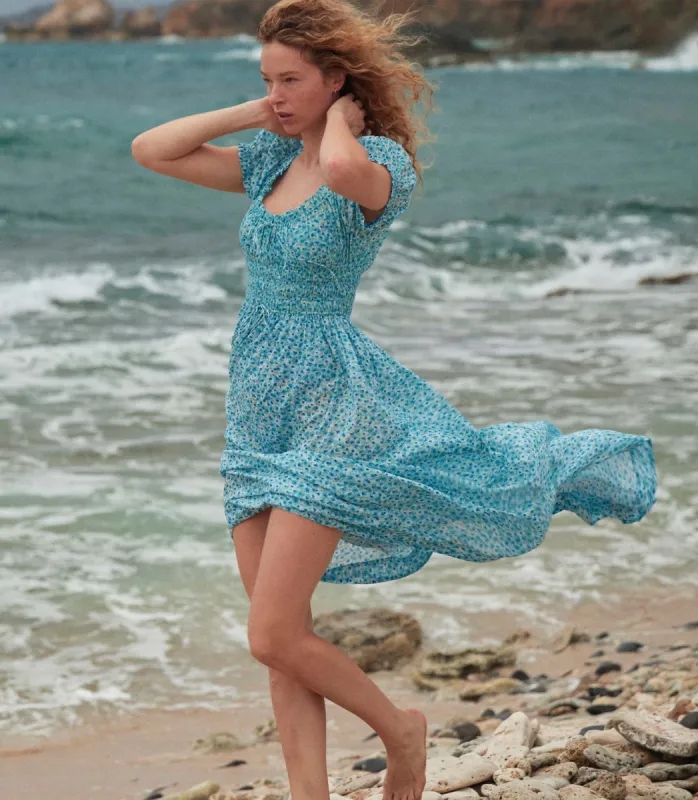 HMD -- ASHLYNN DRESS -- BLEU DAISY FIELDS sold by Doen