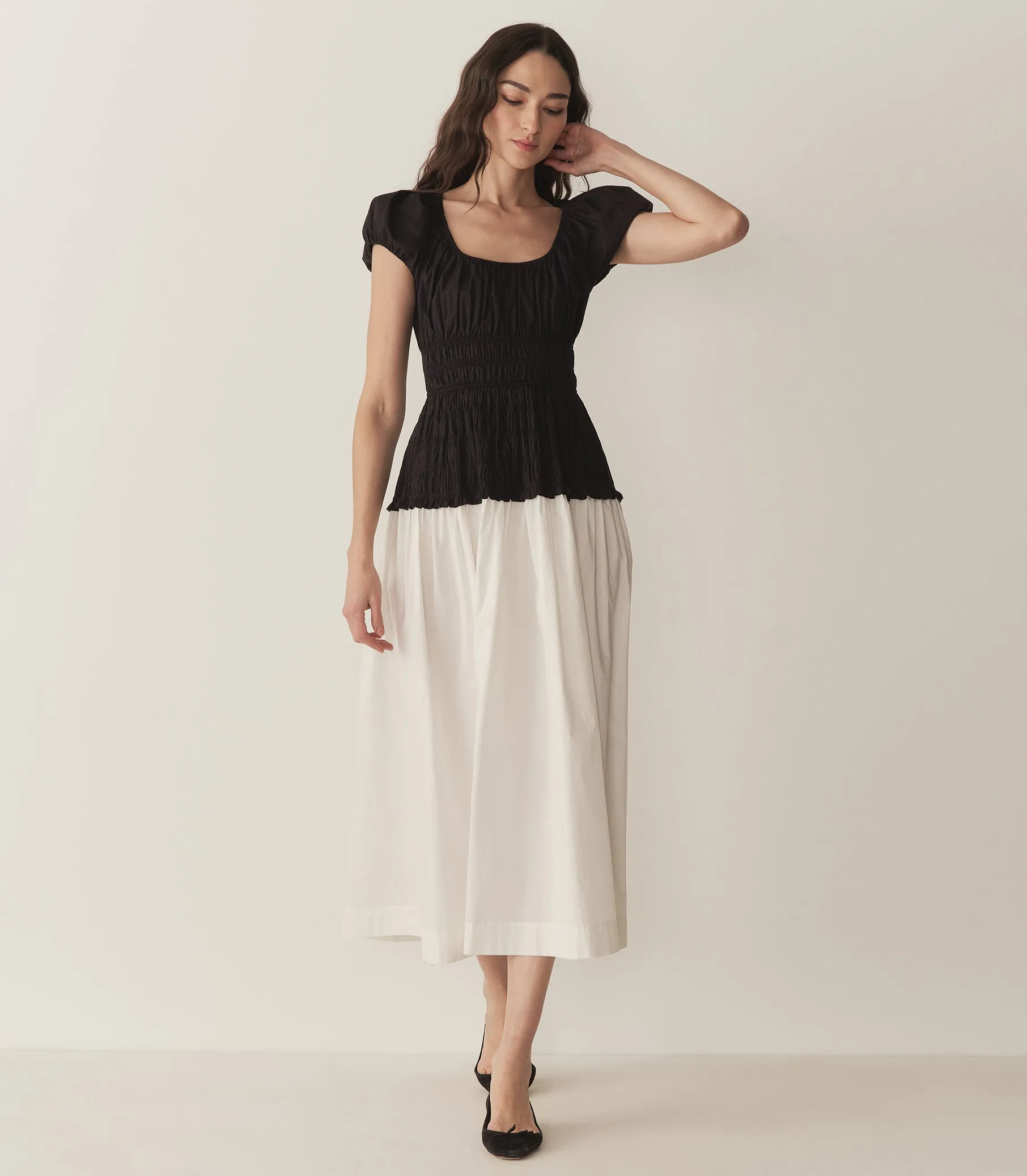 ENYA DRESS -- BLACK AND SALT | Parallel