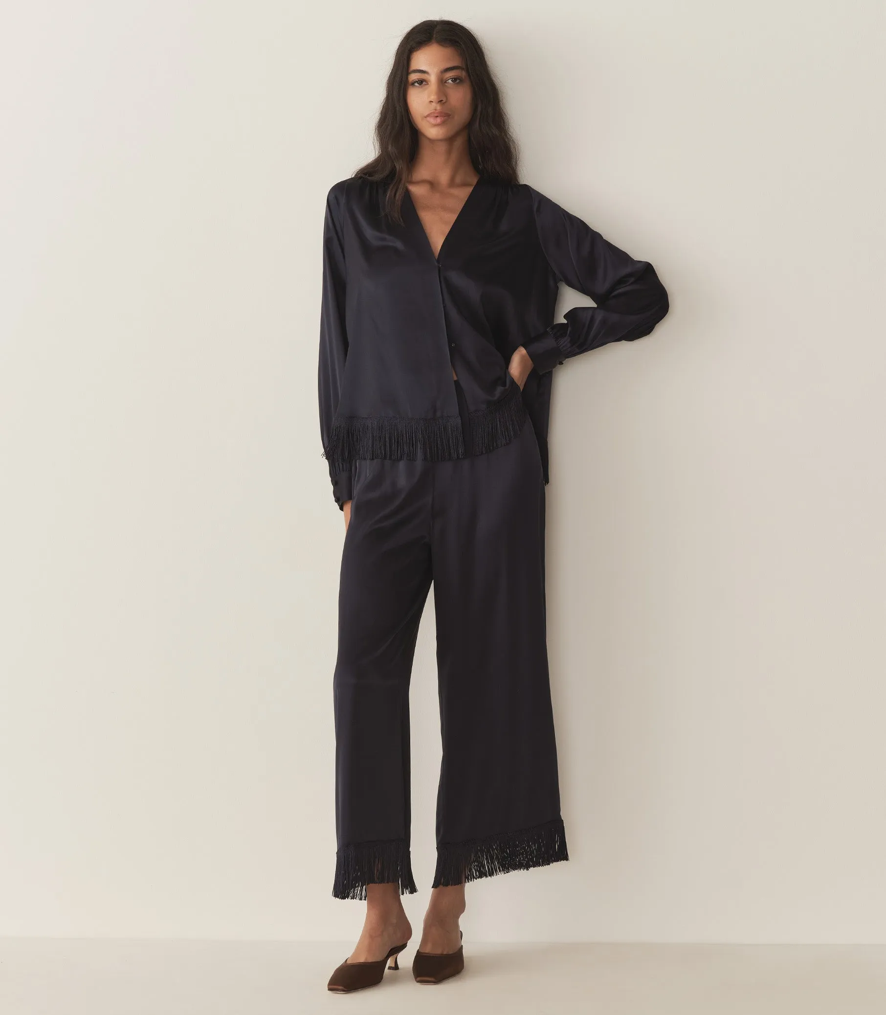 CANDACE TOP -- DEEP NAVY sold by Doen