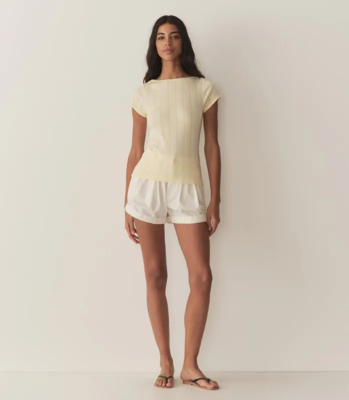 PAULINE TEE -- CREME CITRON QUELLE JOLIE POINTELLE sold by Doen
