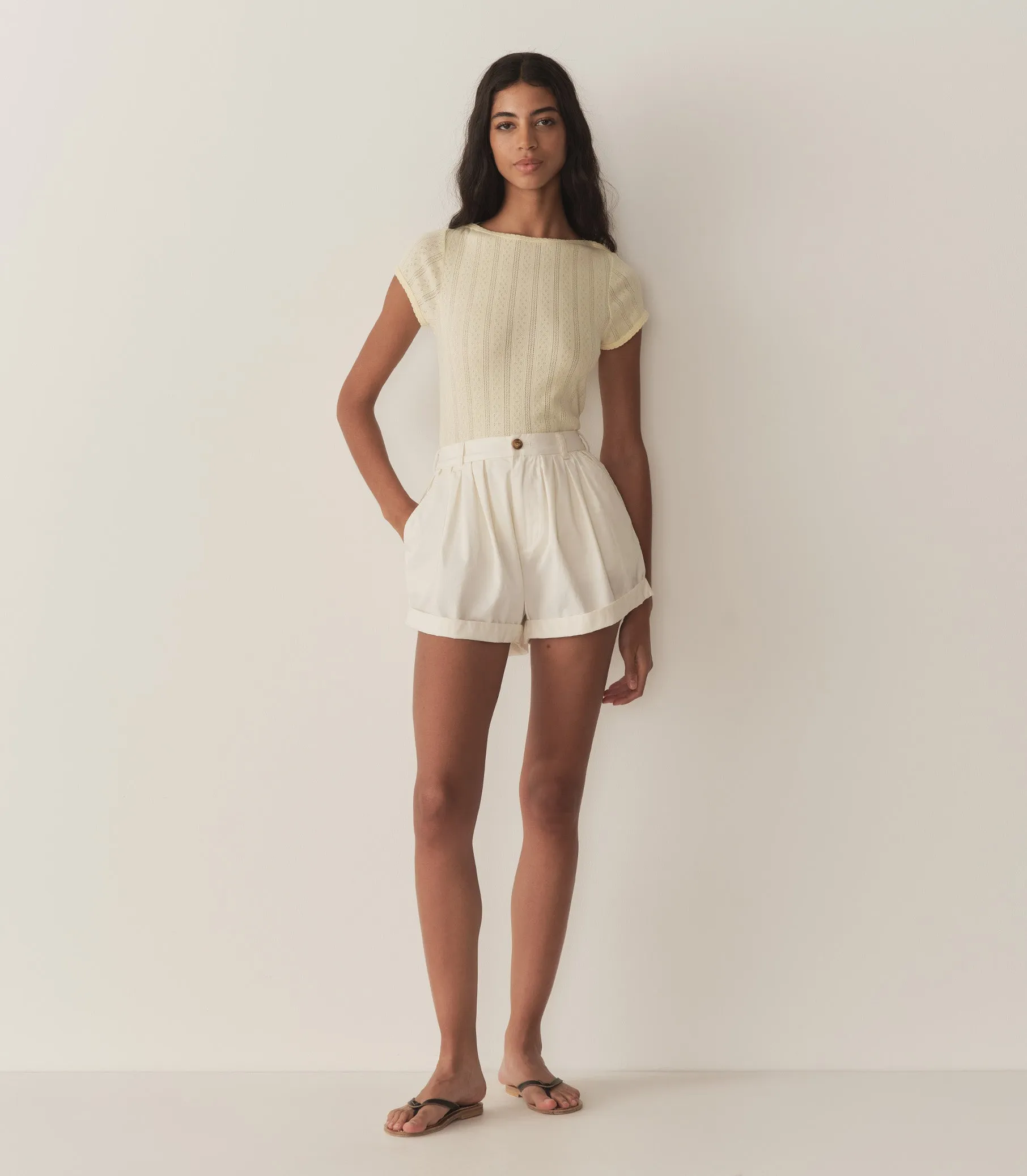 PAULINE TEE -- CREME CITRON QUELLE JOLIE POINTELLE sold by Doen product image thumbnail 2