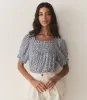 FRANCES TOP -- CORNFLOWER HILLSIDE BLOOM sold by Doen