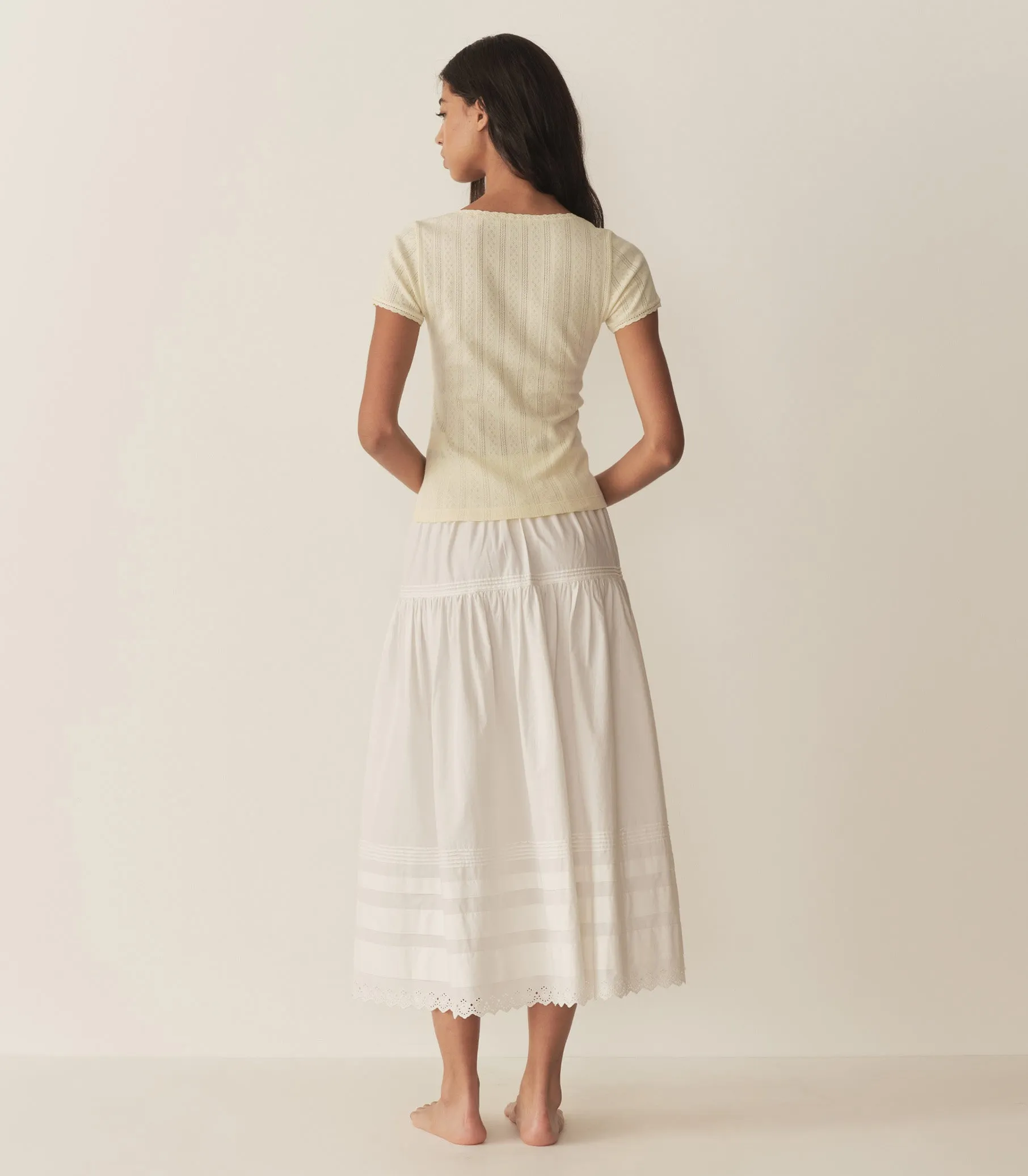 LARA TEE -- CREME CITRON QUELLE JOLIE POINTELLE sold by Doen product image thumbnail 4