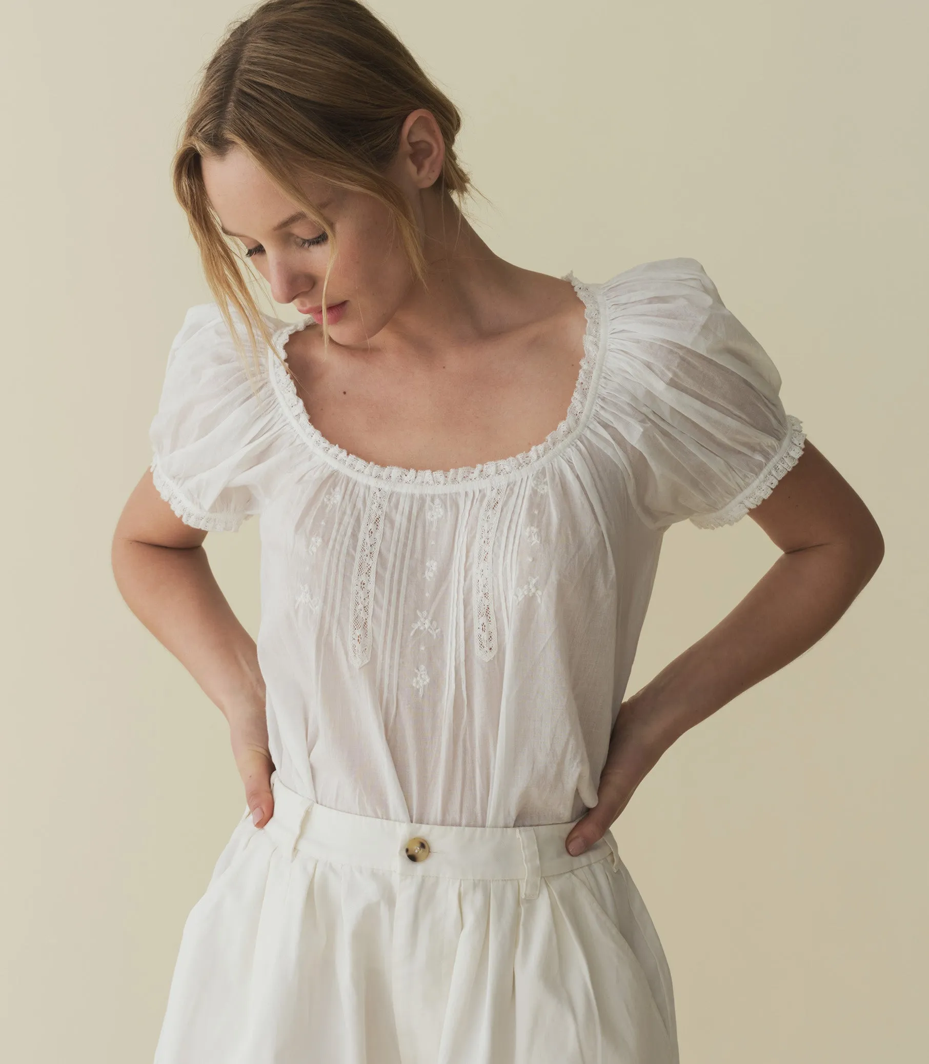 FREDERICA TOP -- SALT sold by Doen