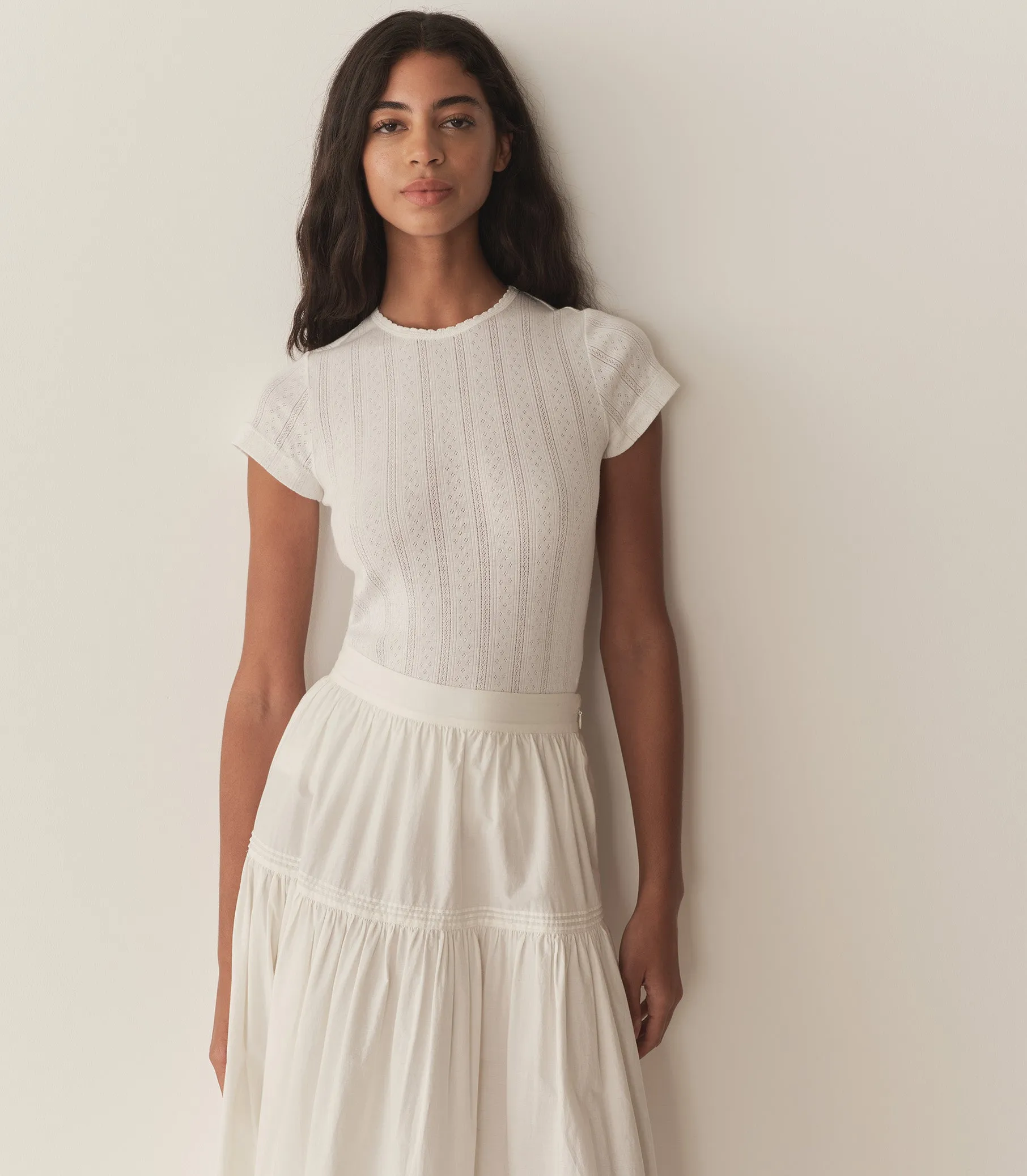 VIVI TEE -- SALT QUELLE JOLIE POINTELLE sold by Doen