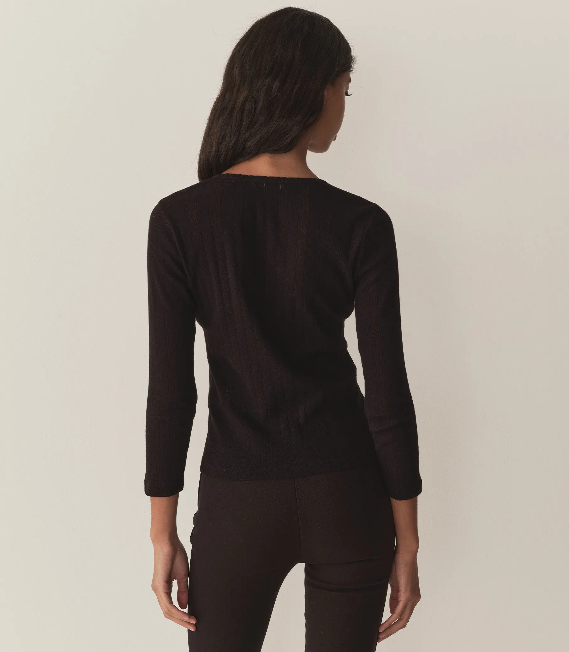 PAOLA TEE -- BLACK QUELLE JOLIE POINTELLE sold by Doen product image thumbnail 3