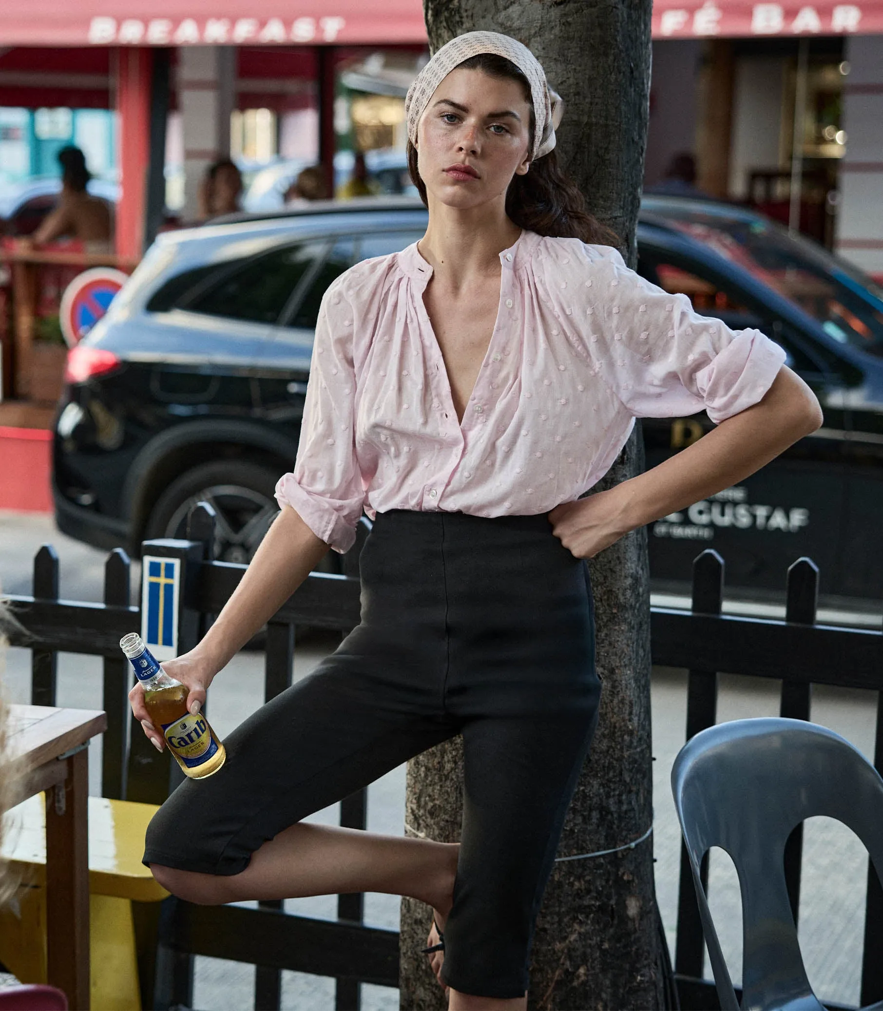 JULIENNE TOP -- SOFT ORCHID SWISS DOT sold by Doen product image thumbnail 3