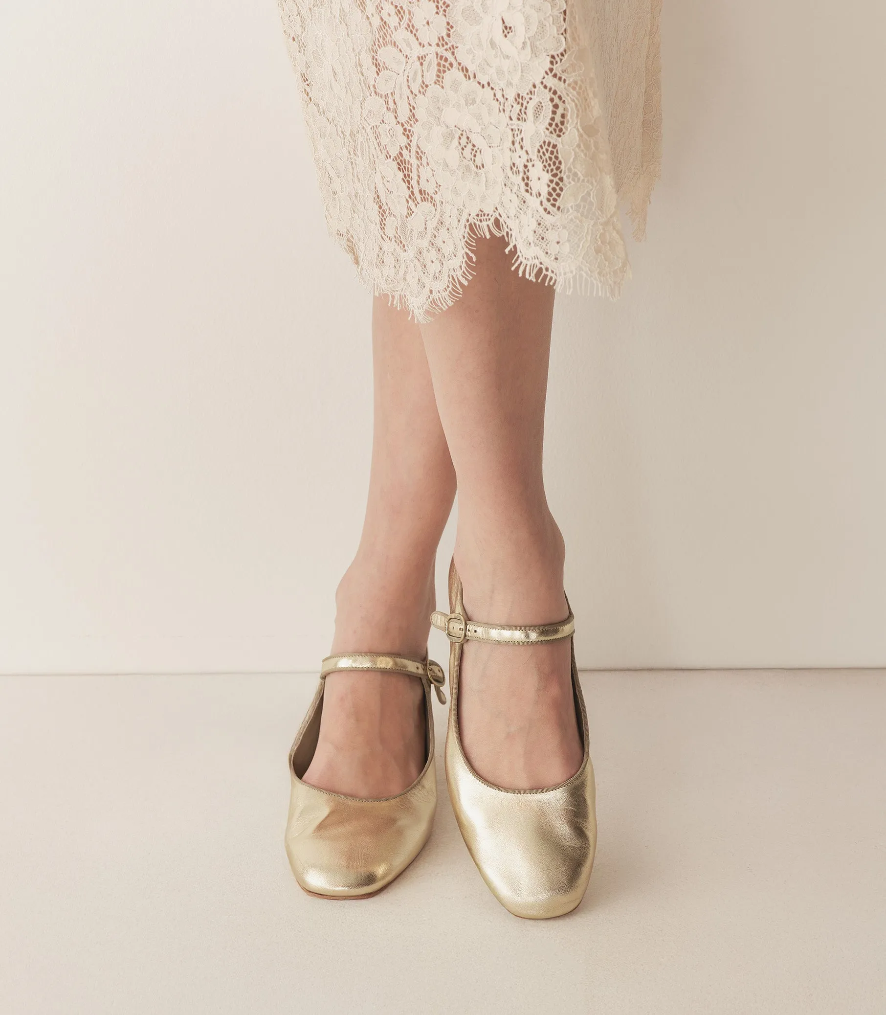 MARY JANE SLIPPER -- PLATINUM METALLIC NAPPA sold by Doen product image thumbnail 3