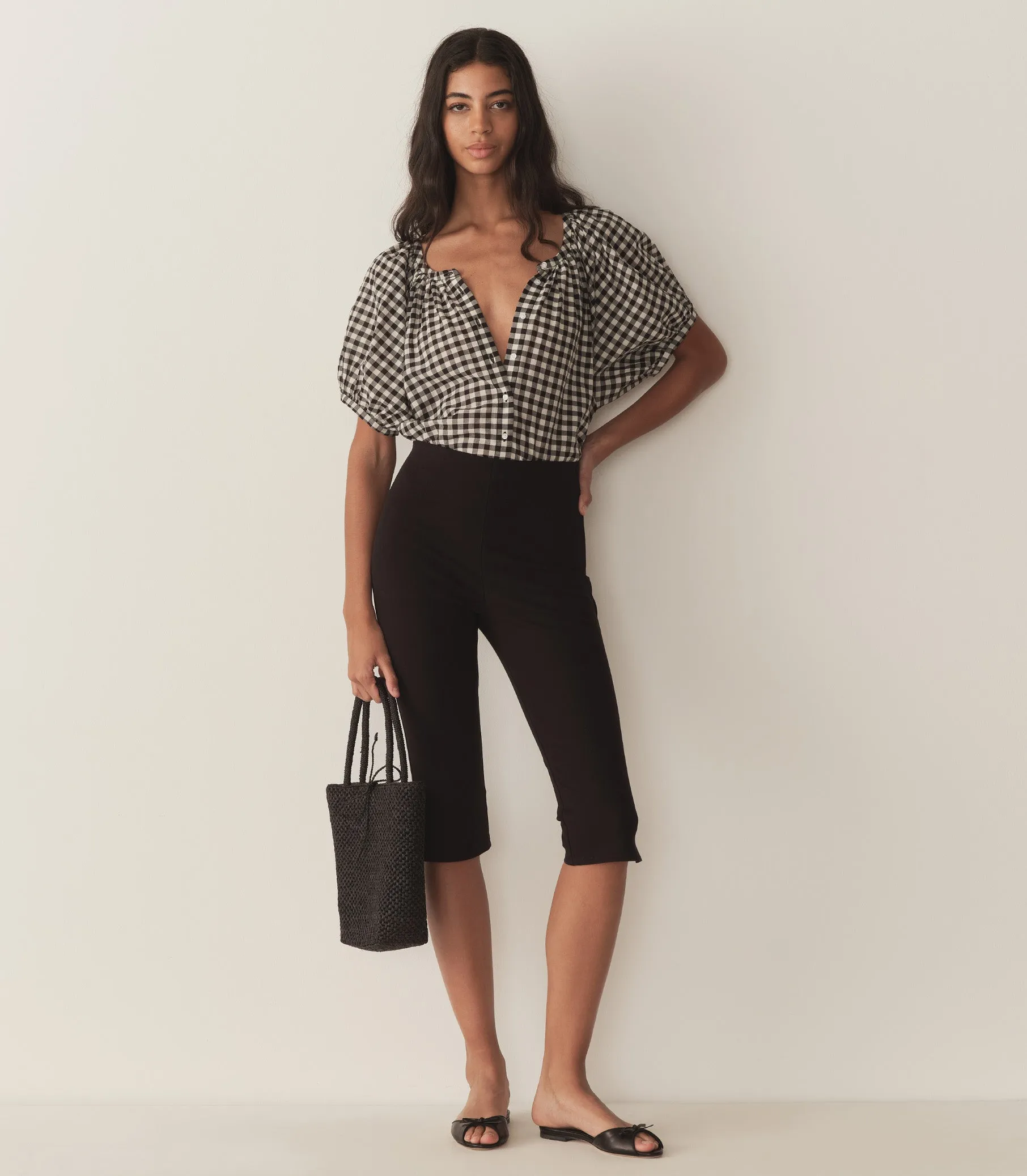 JUNE TOP -- NOIR GRETA GINGHAM sold by Doen product image thumbnail 4