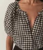 JUNE TOP -- NOIR GRETA GINGHAM sold by Doen