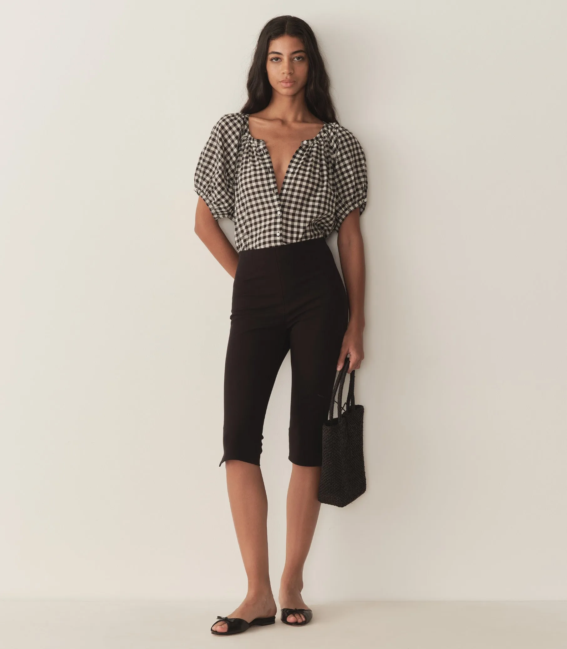 JUNE TOP -- NOIR GRETA GINGHAM sold by Doen product image thumbnail 3