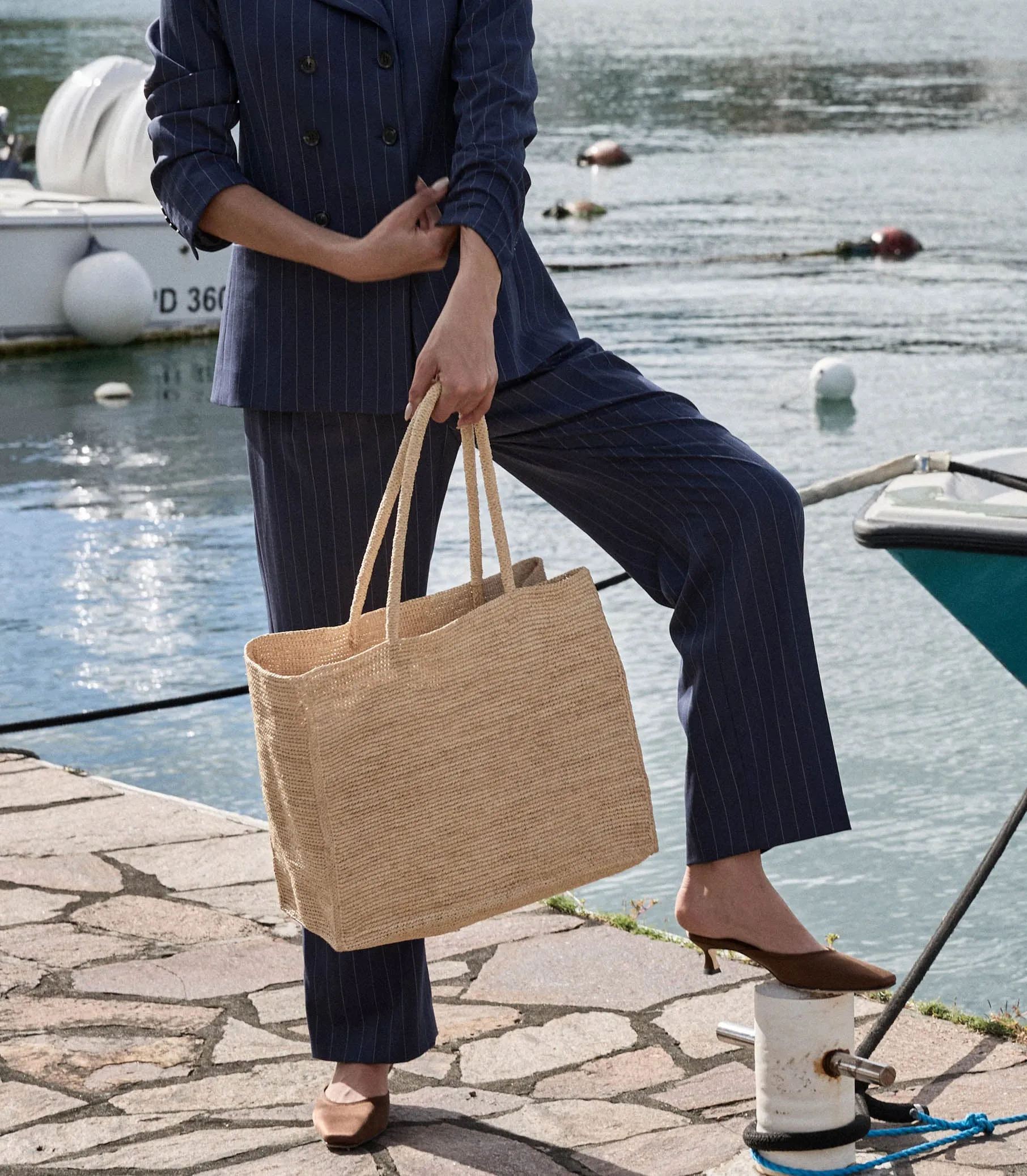 GRANDE MATHILDE BAG -- NATURAL RAFFIA sold by Doen