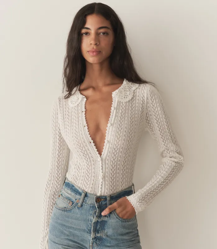 MARTINA CARDIGAN -- PALE LILY sold by Doen