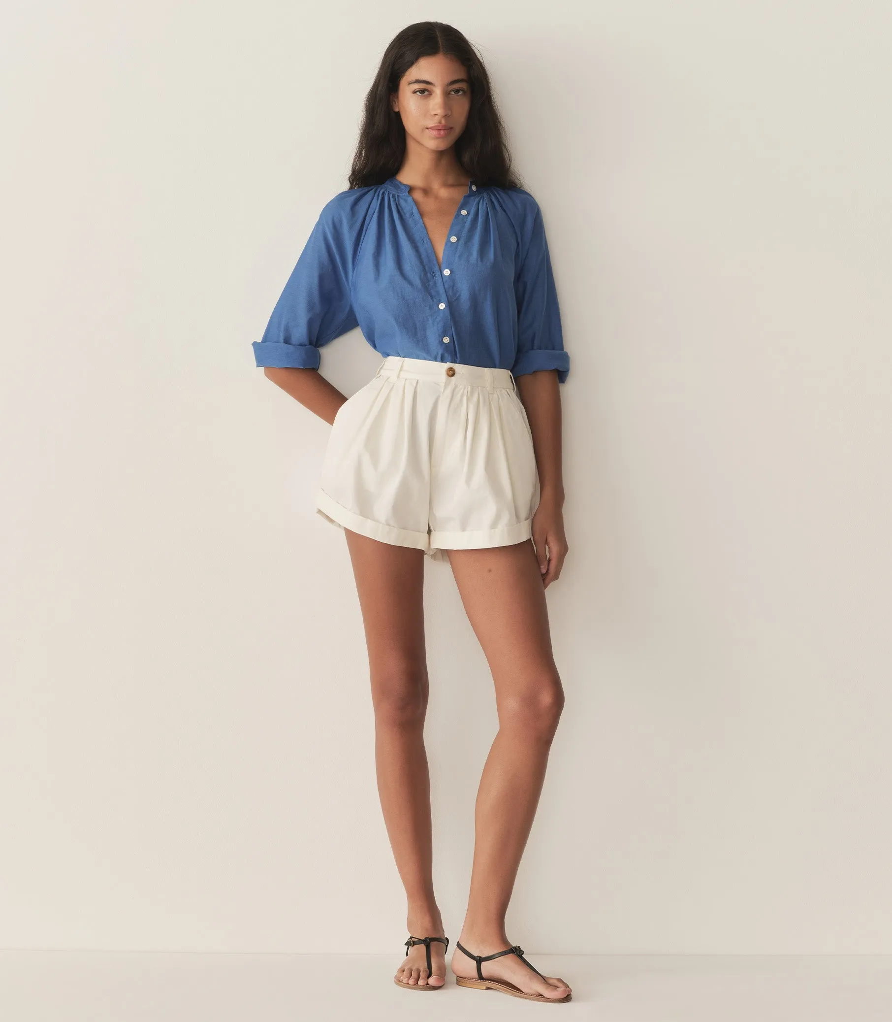 JULIENNE TOP -- SANTORINI BLUE sold by Doen