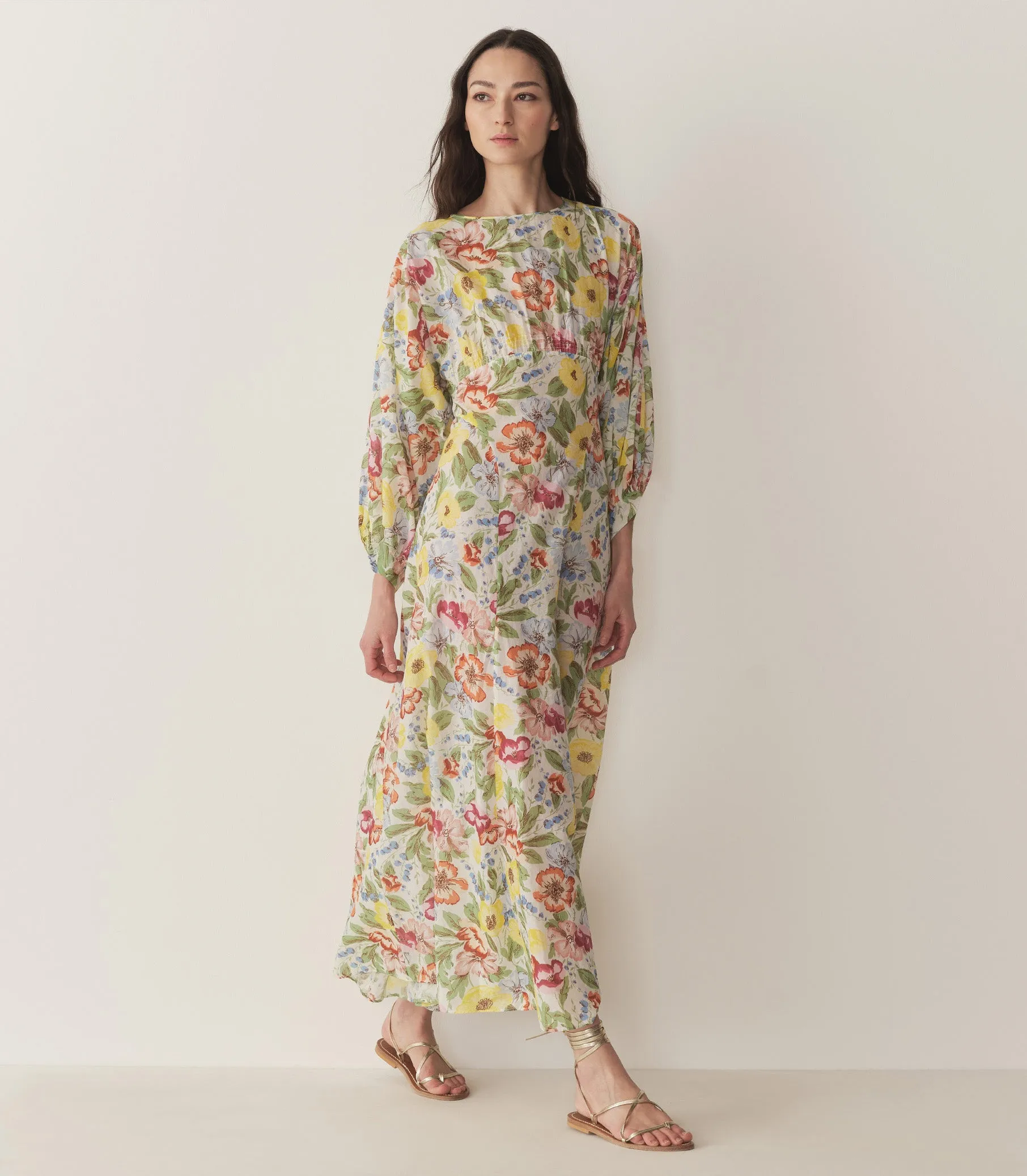 OLIANA DRESS -- BLANC ANEMONE BLOOM sold by Doen