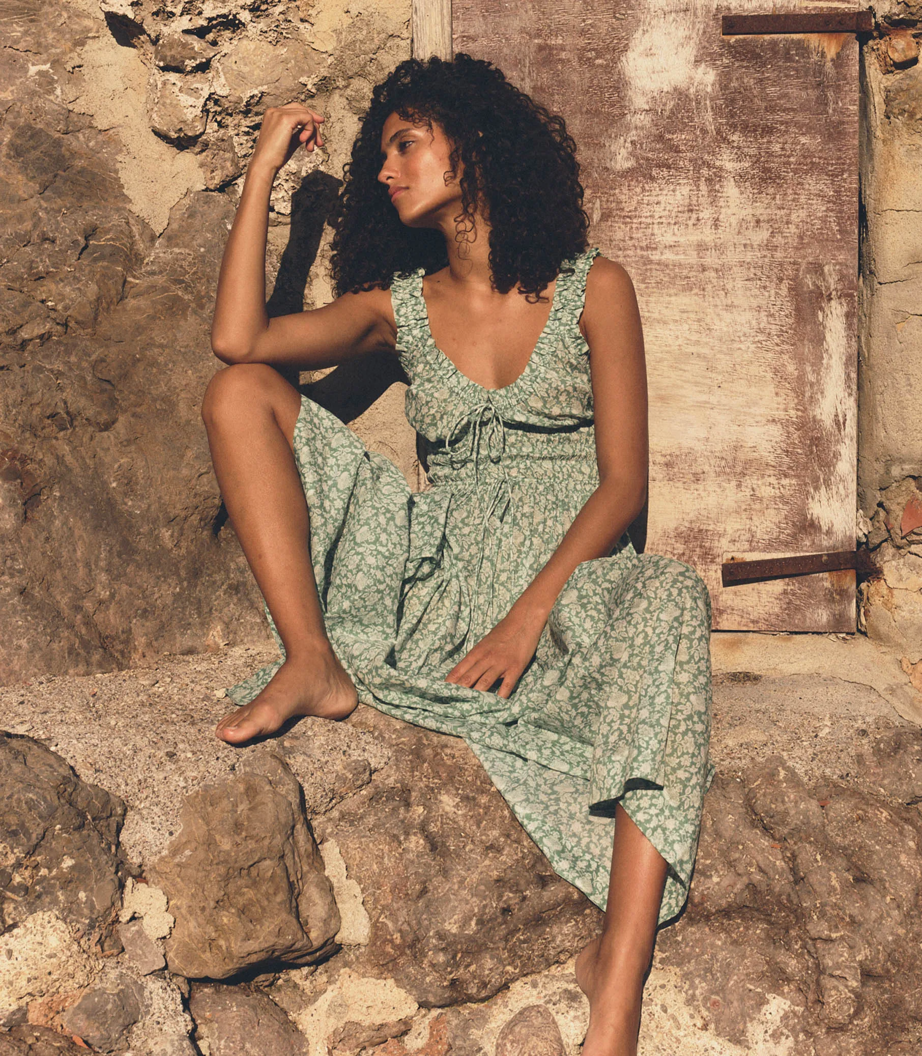 EMMARETTA DRESS -- PERIDOT TEA FLORAL sold by Doen product image thumbnail 2