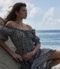 ISCHIA DRESS -- NOIR GRETA GINGHAM sold by Doen