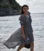 ISCHIA DRESS -- NOIR GRETA GINGHAM sold by Doen