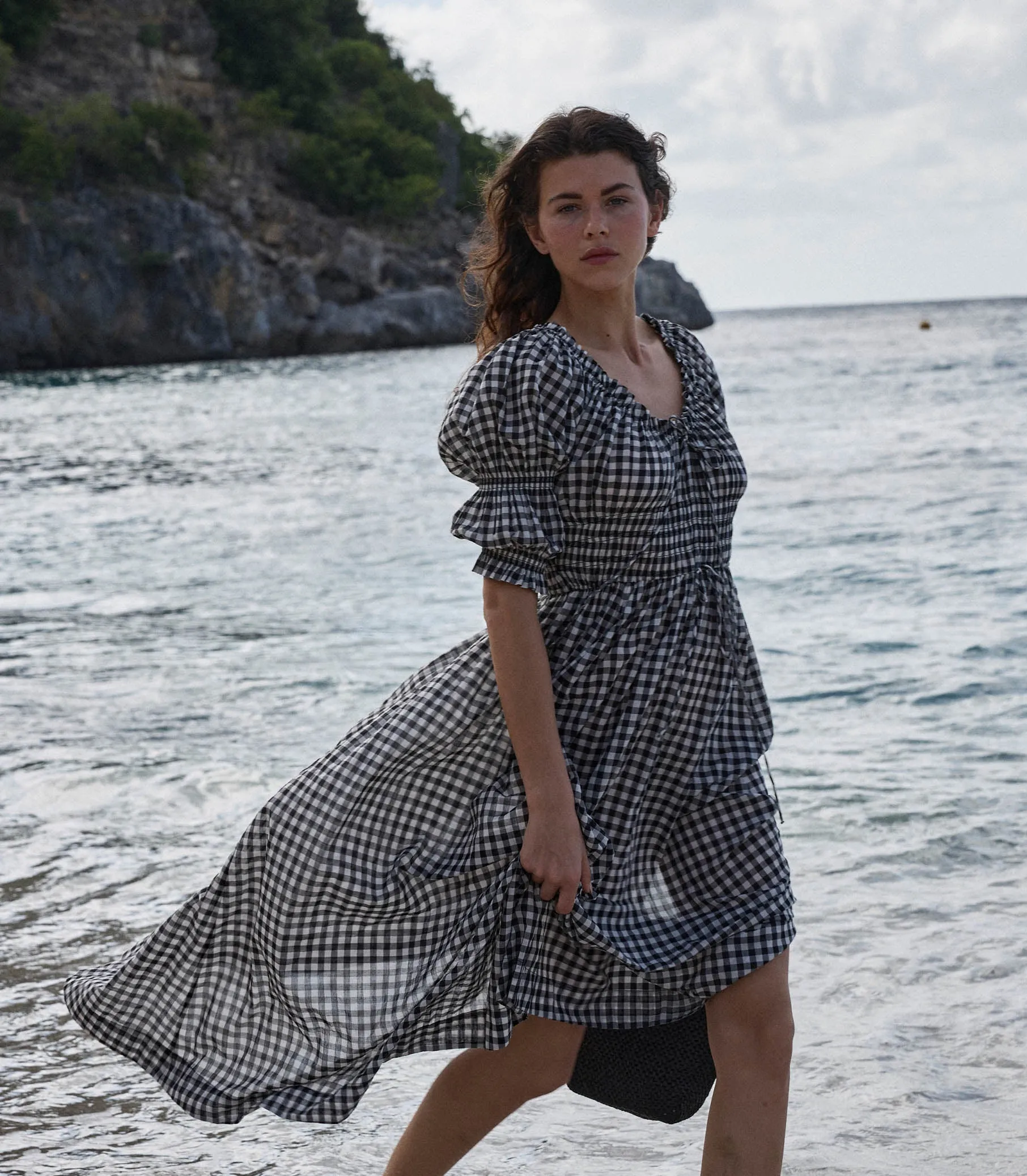 ISCHIA DRESS -- NOIR GRETA GINGHAM sold by Doen product image thumbnail 5