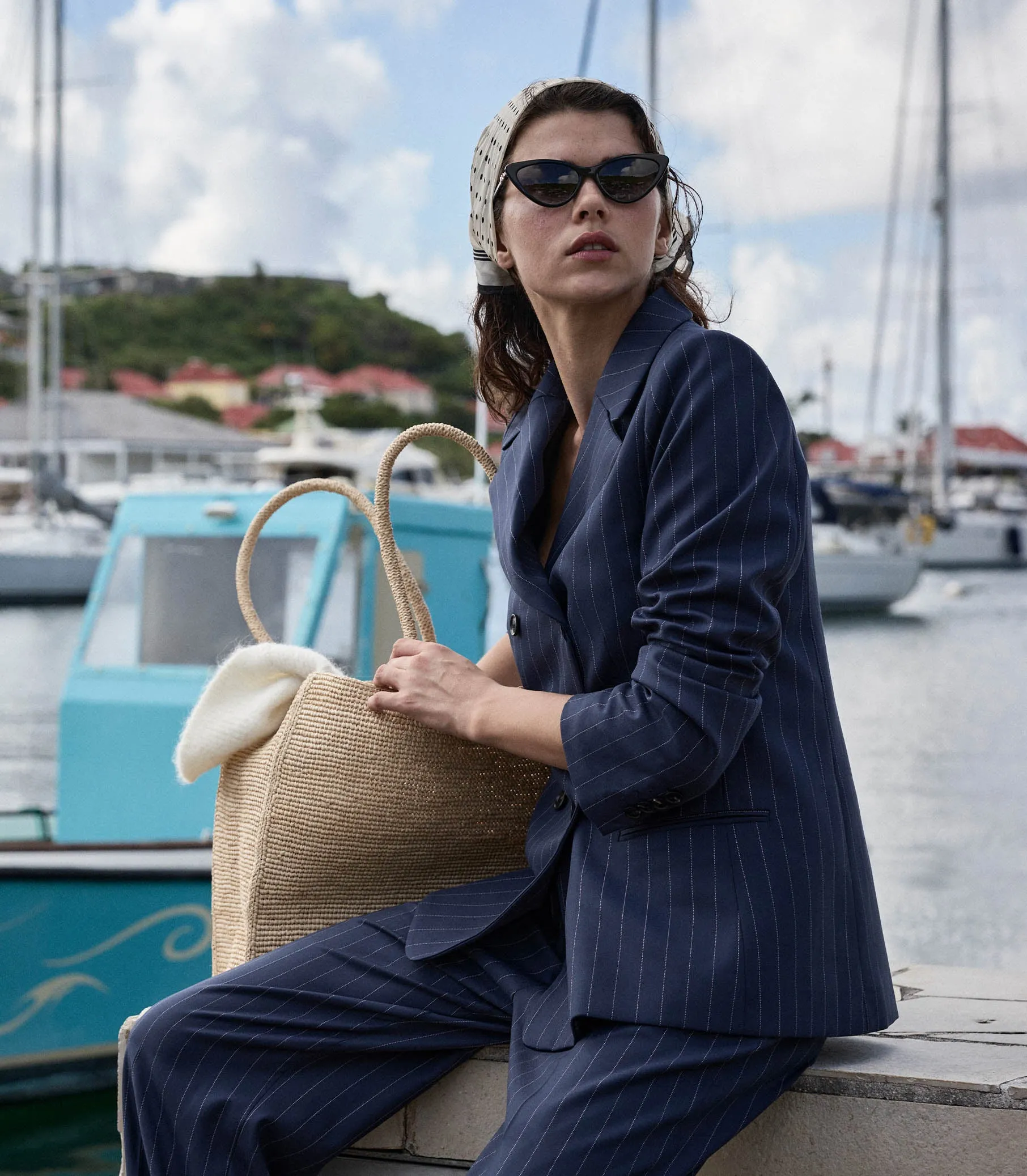 HARRISON JACKET -- NAVY GESSATO STRIPE sold by Doen product image thumbnail 3