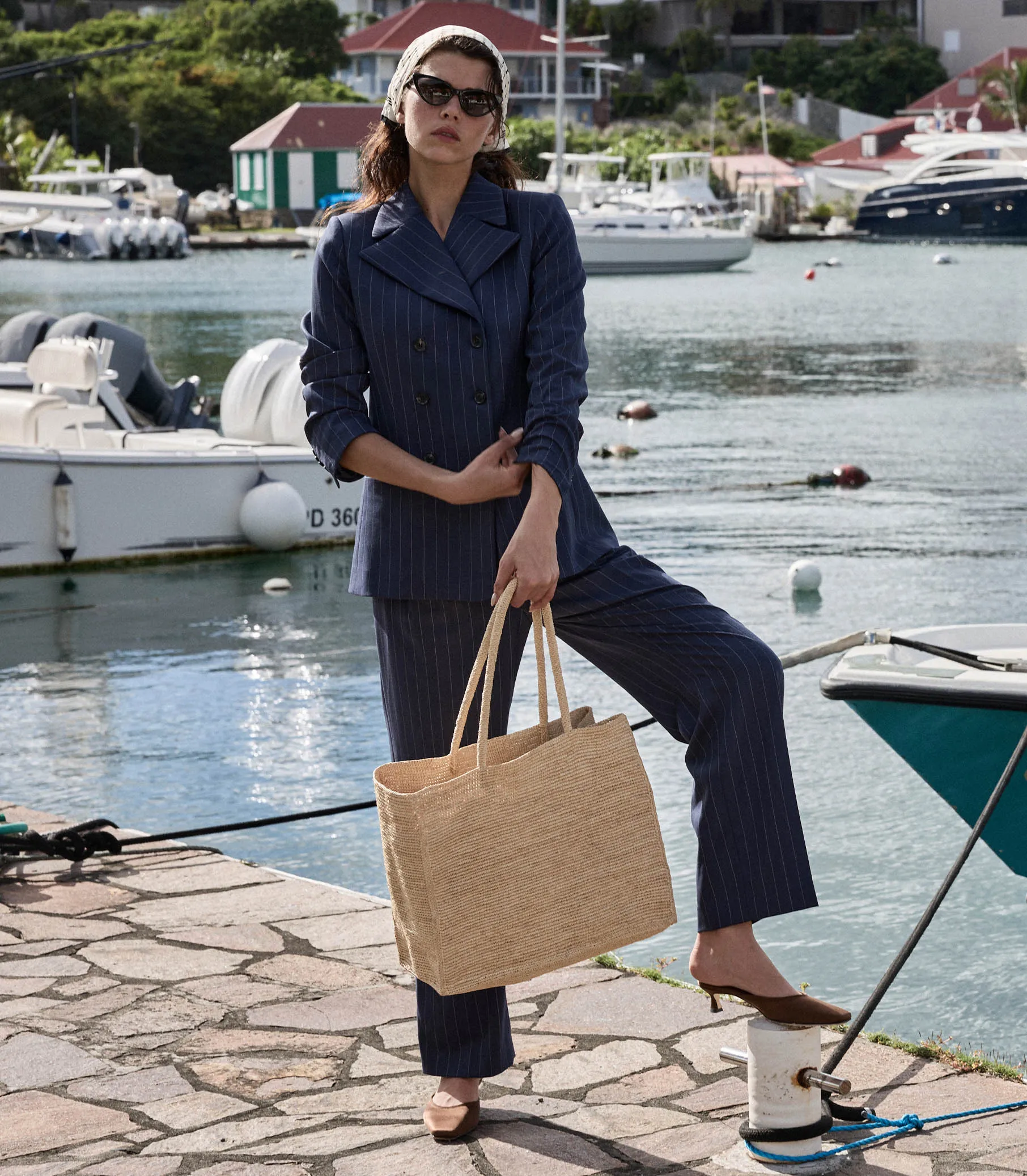 HARRISON JACKET -- NAVY GESSATO STRIPE sold by Doen product image thumbnail 5