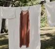 LONG DEEP V-NECK SLIP -- CAROB sold by Doen